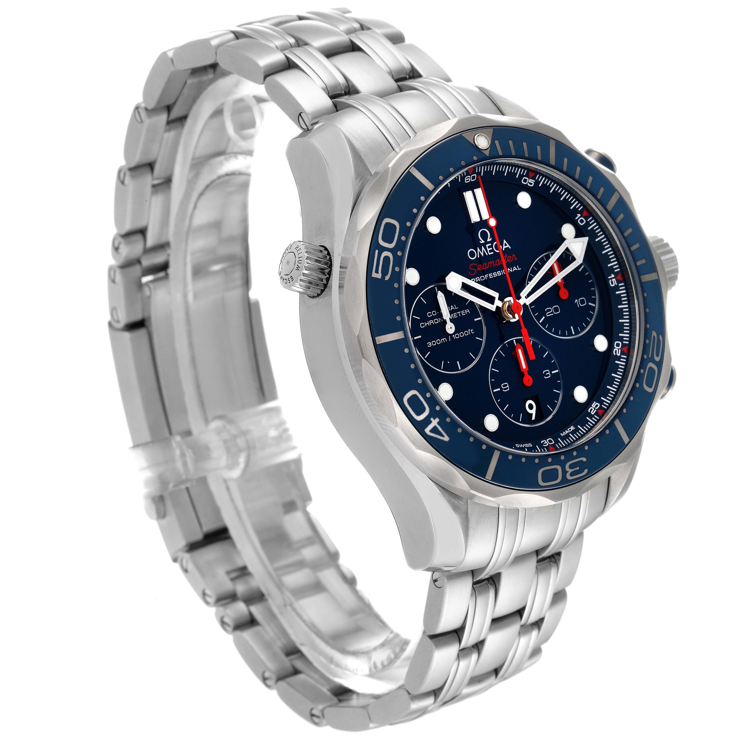 Omega Seamaster Diver Chronograph Steel Mens Watch 212.30.44.50.03.001 Box Card