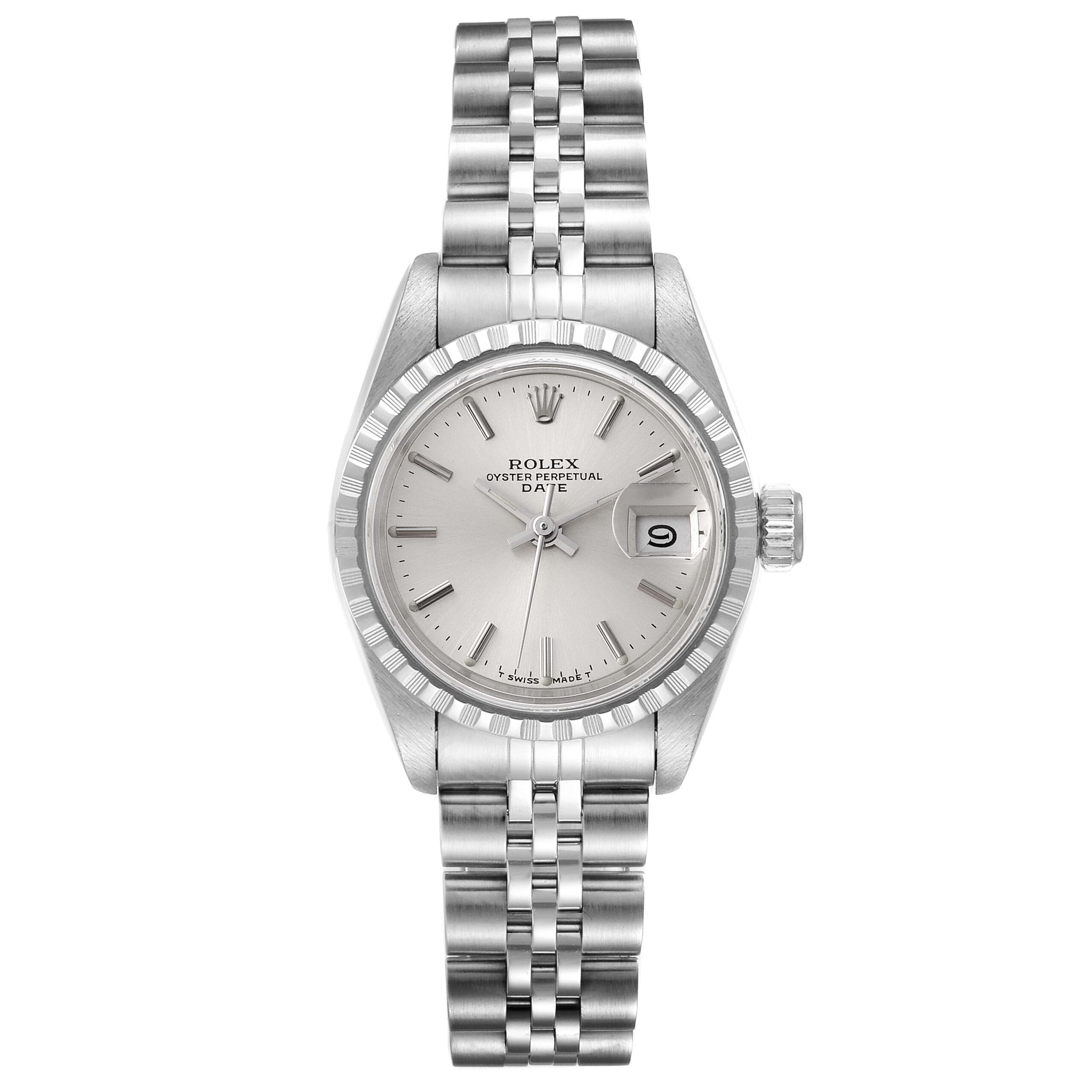 Rolex Date Silver Dial Jubilee Bracelet Steel Ladies Watch 69240