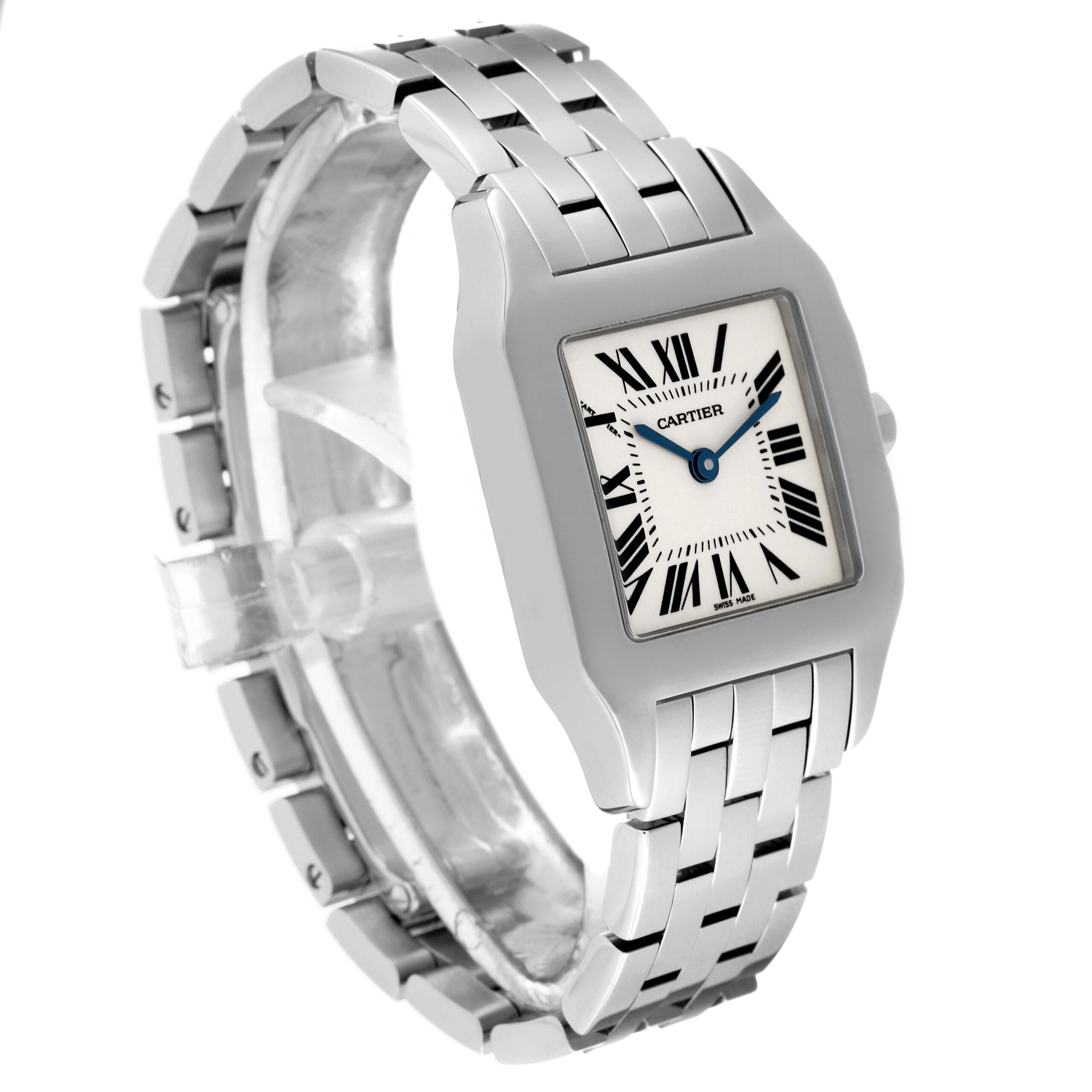 Cartier Santos Demoiselle Steel Midsize Silver Dial Ladies Watch W25065Z5