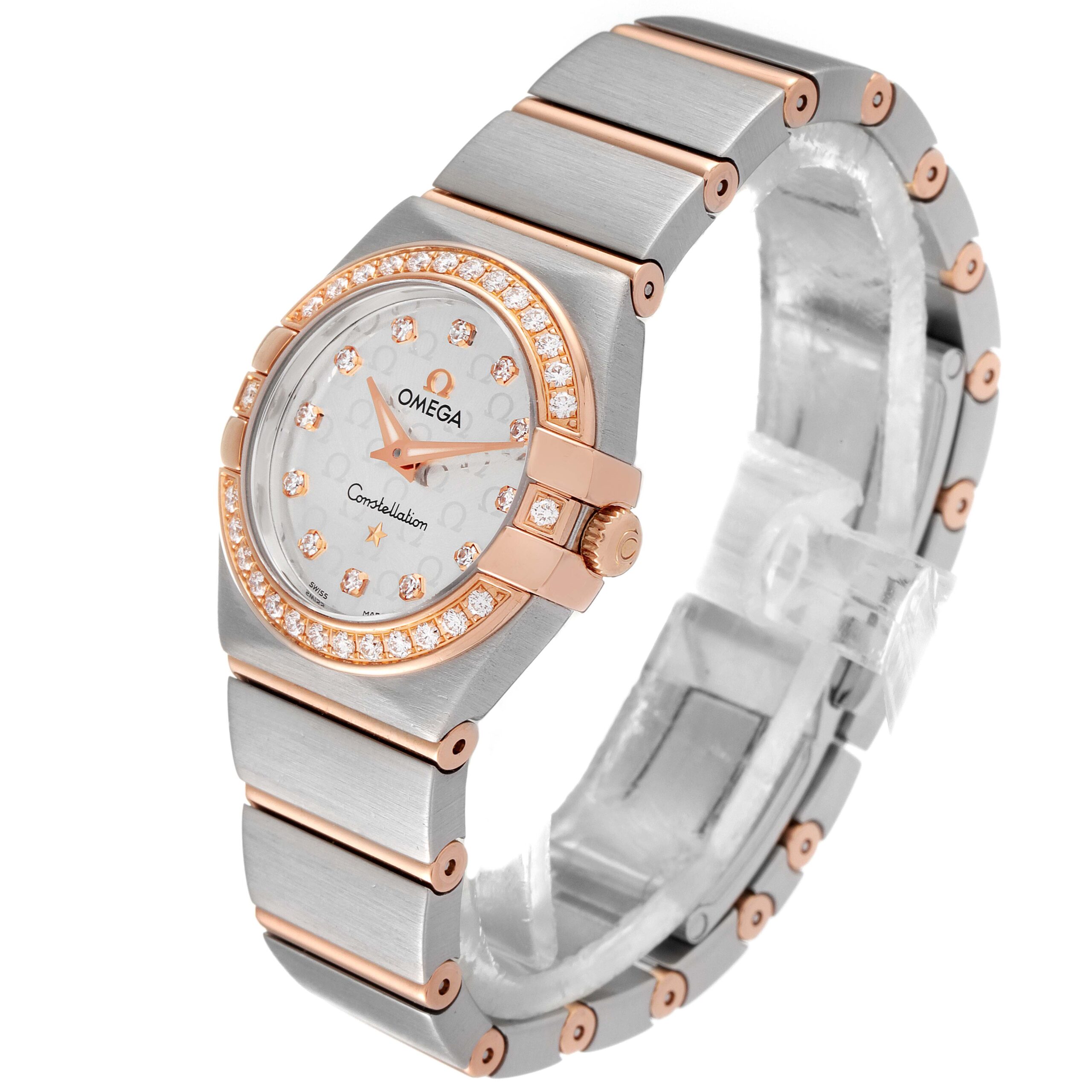 Omega Constellation Steel Yellow Gold Diamond Ladies Watch 123.25.24.60.55.009