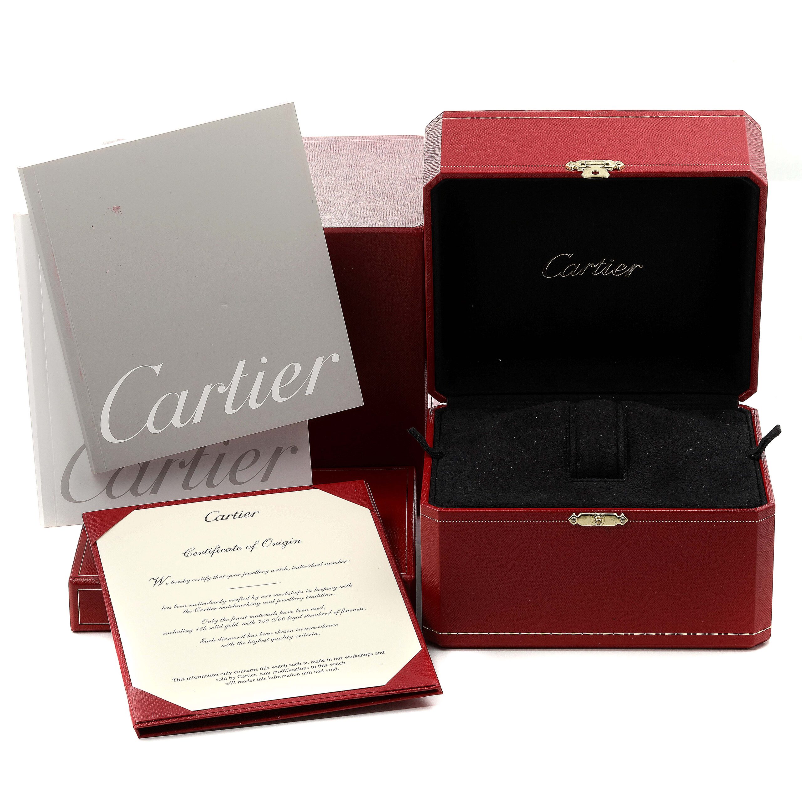Cartier Santos Demoiselle White Gold Diamond Ladies Watch WF9005Y8 Box Papers