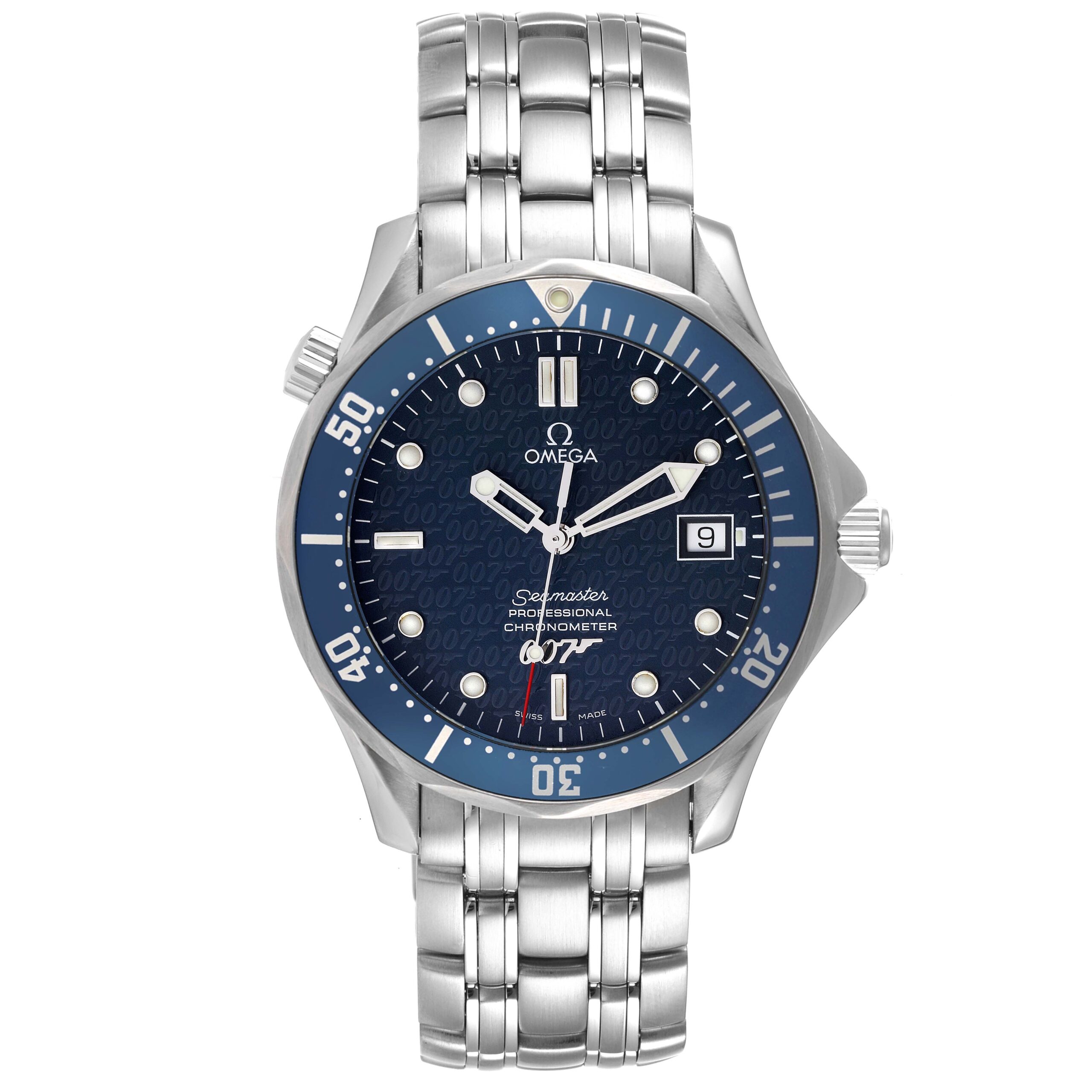 Omega Seamaster 40 Years James Bond Blue Dial Watch 2537.80.00 Card