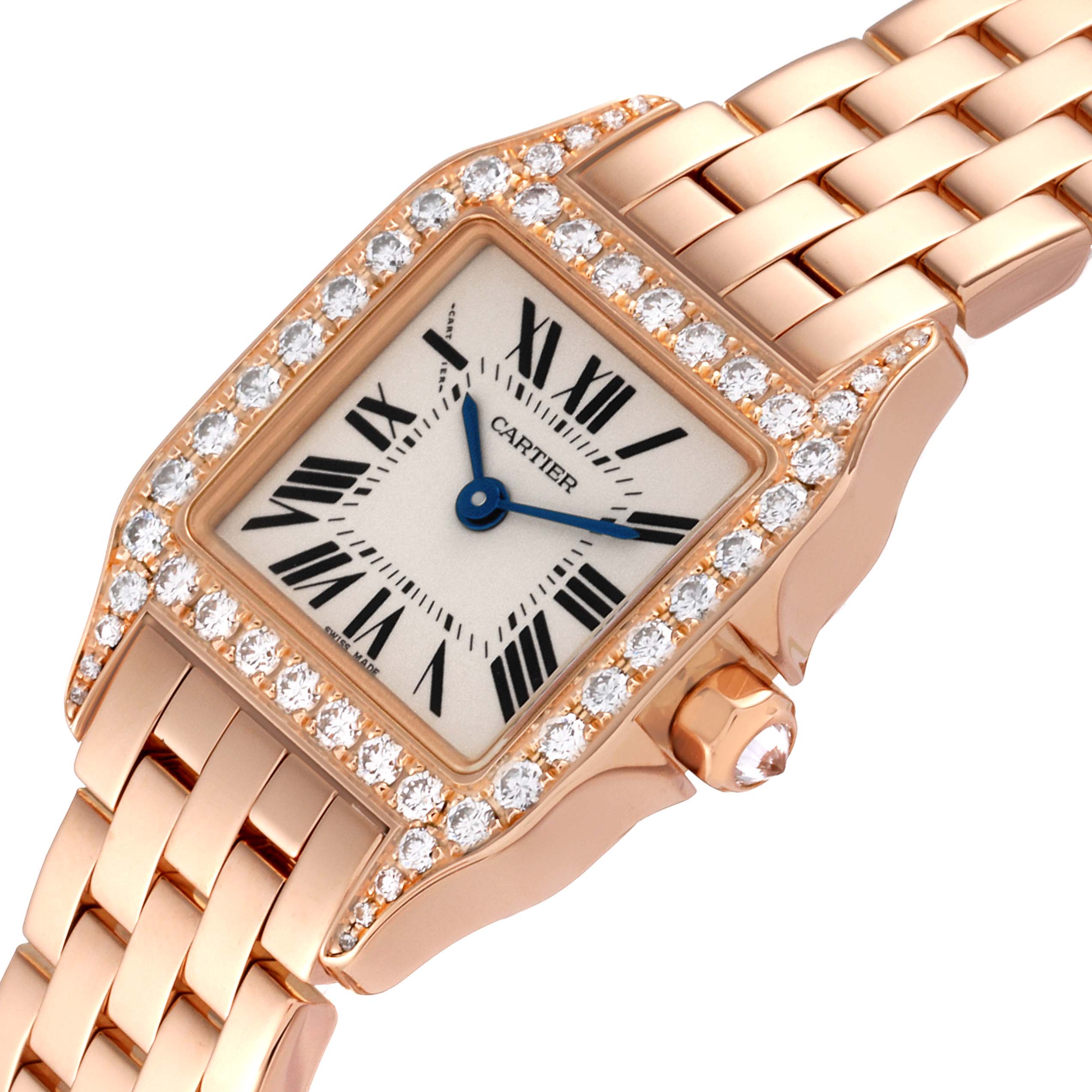 Cartier Santos Demoiselle Small Rose Gold Diamond Ladies Watch WF9011Z8