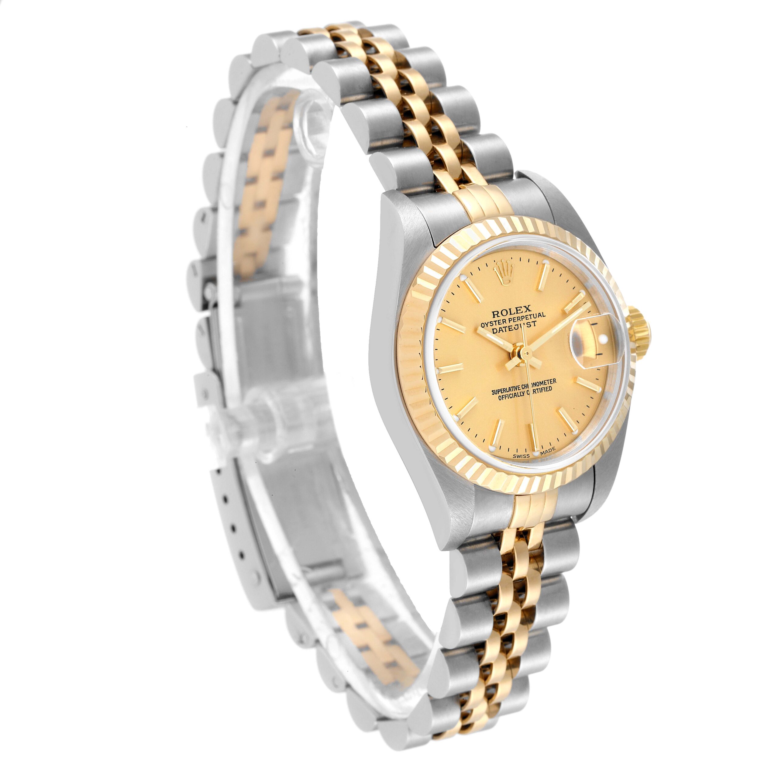 Rolex Datejust Steel Yellow Gold Champagne Dial Ladies Watch 79173