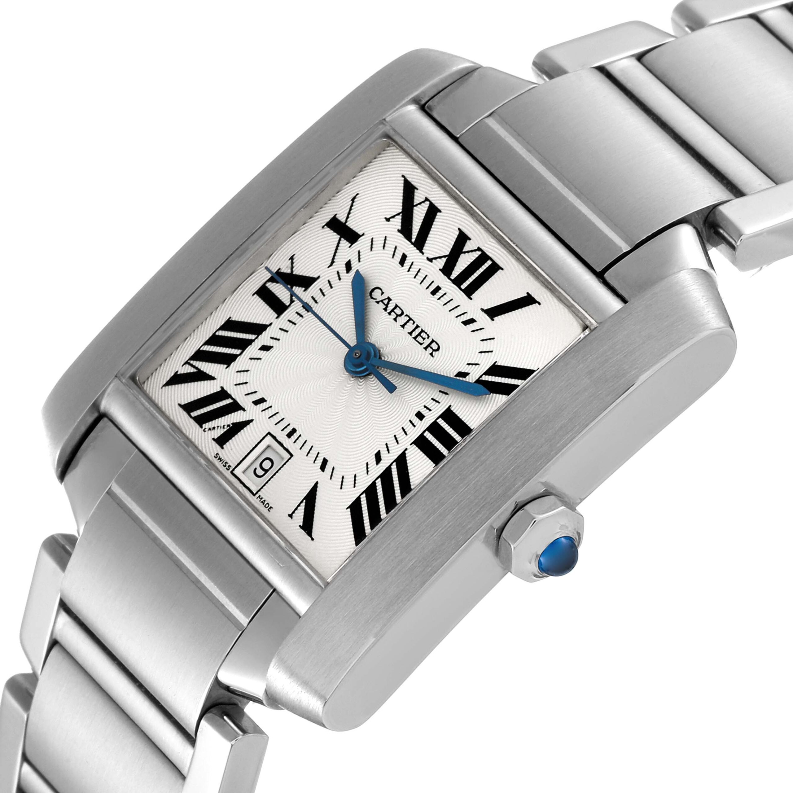 Cartier Tank Francaise Large Automatic Steel Mens Watch W51002Q3