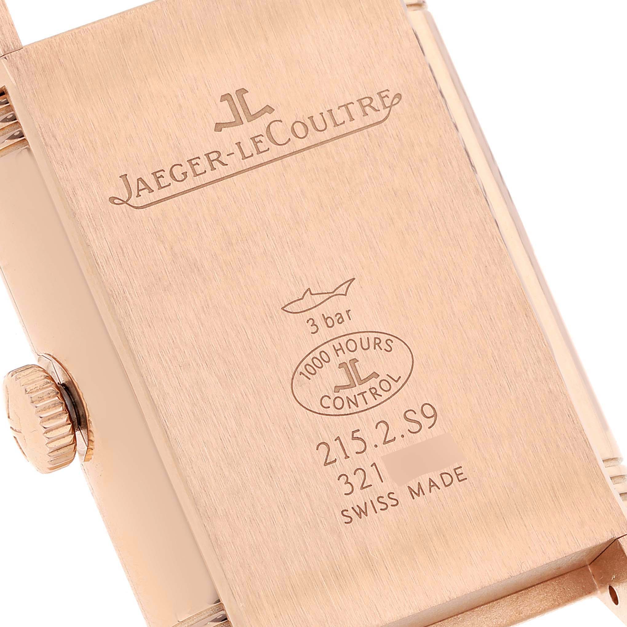 Jaeger LeCoultre Reverso Duoface Rose Gold Mens Watch 215.2.S9 Q3832420 Box Card