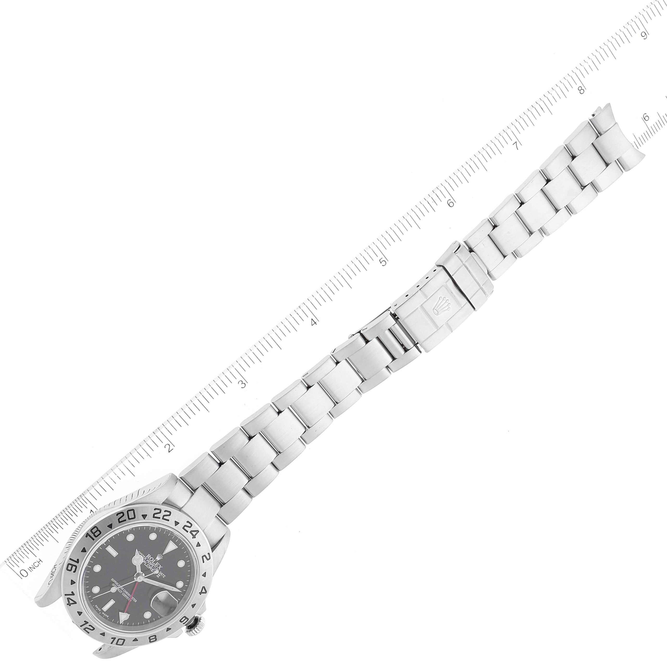 Rolex Explorer II Black Dial Automatic Steel Mens Watch 16570 Box Papers