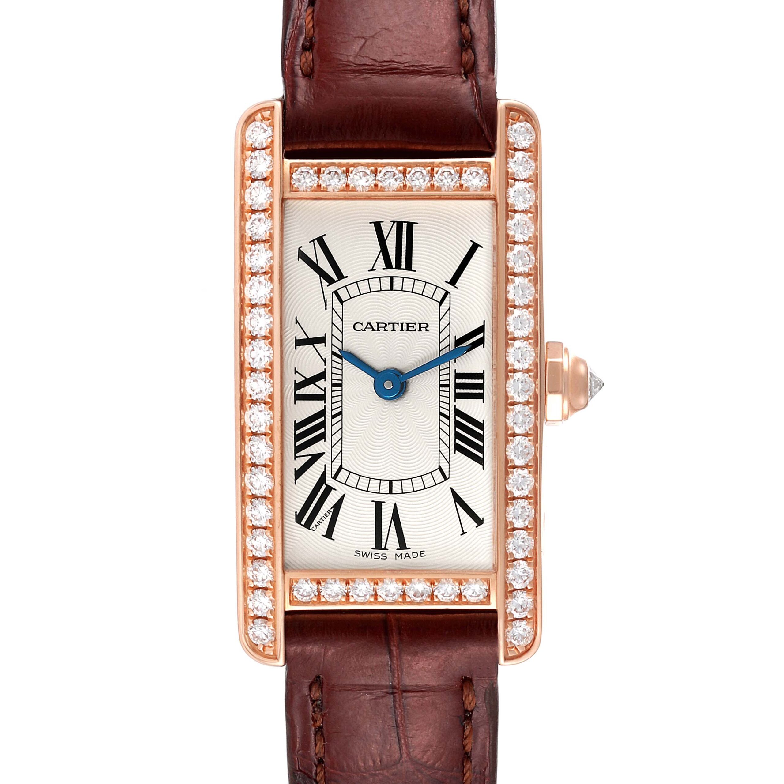 Cartier Tank Americaine Small Rose Gold Diamond Ladies Watch WJTA0002