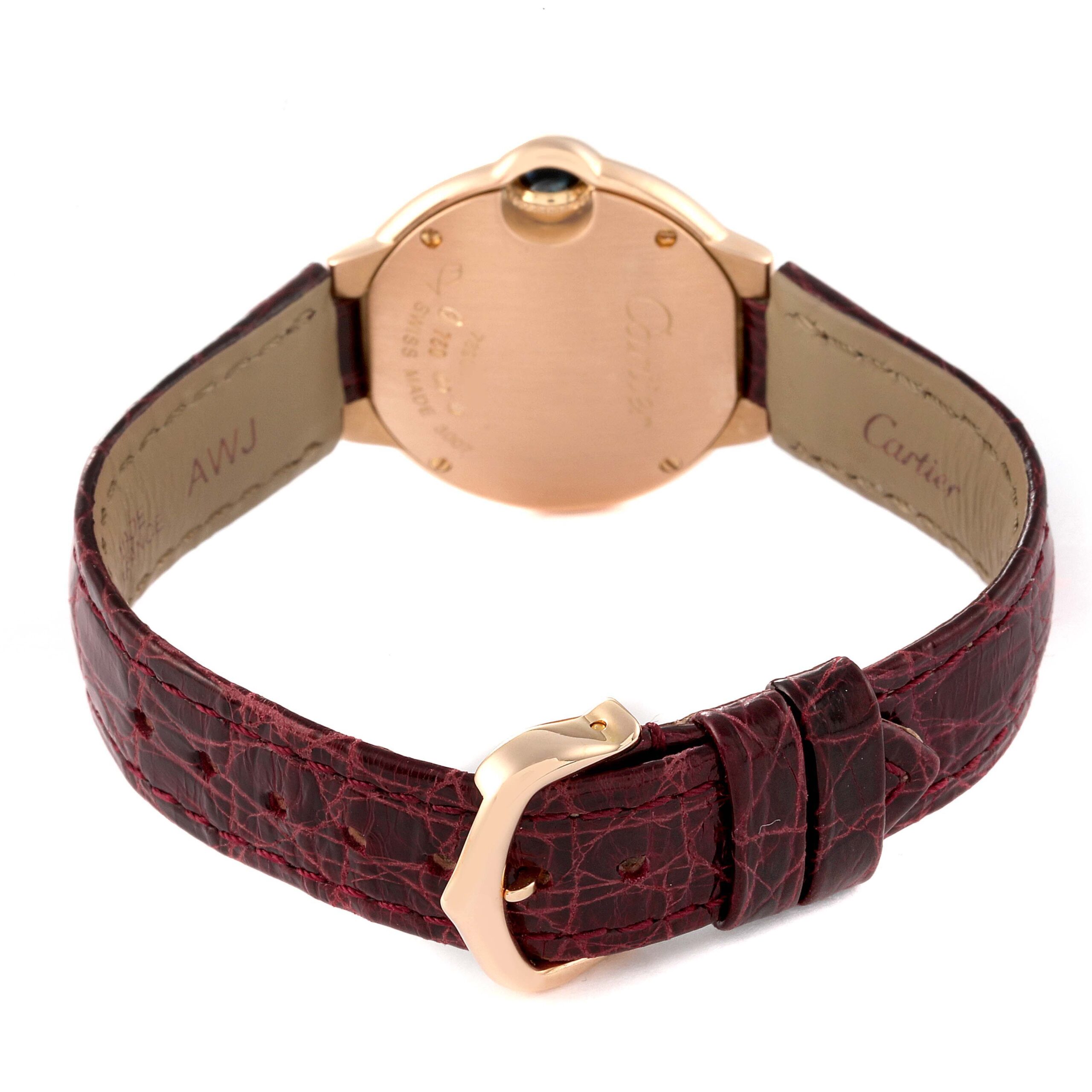 Cartier Ballon Bleu Silver Dial 18K Rose Gold Ladies Watch W6900256