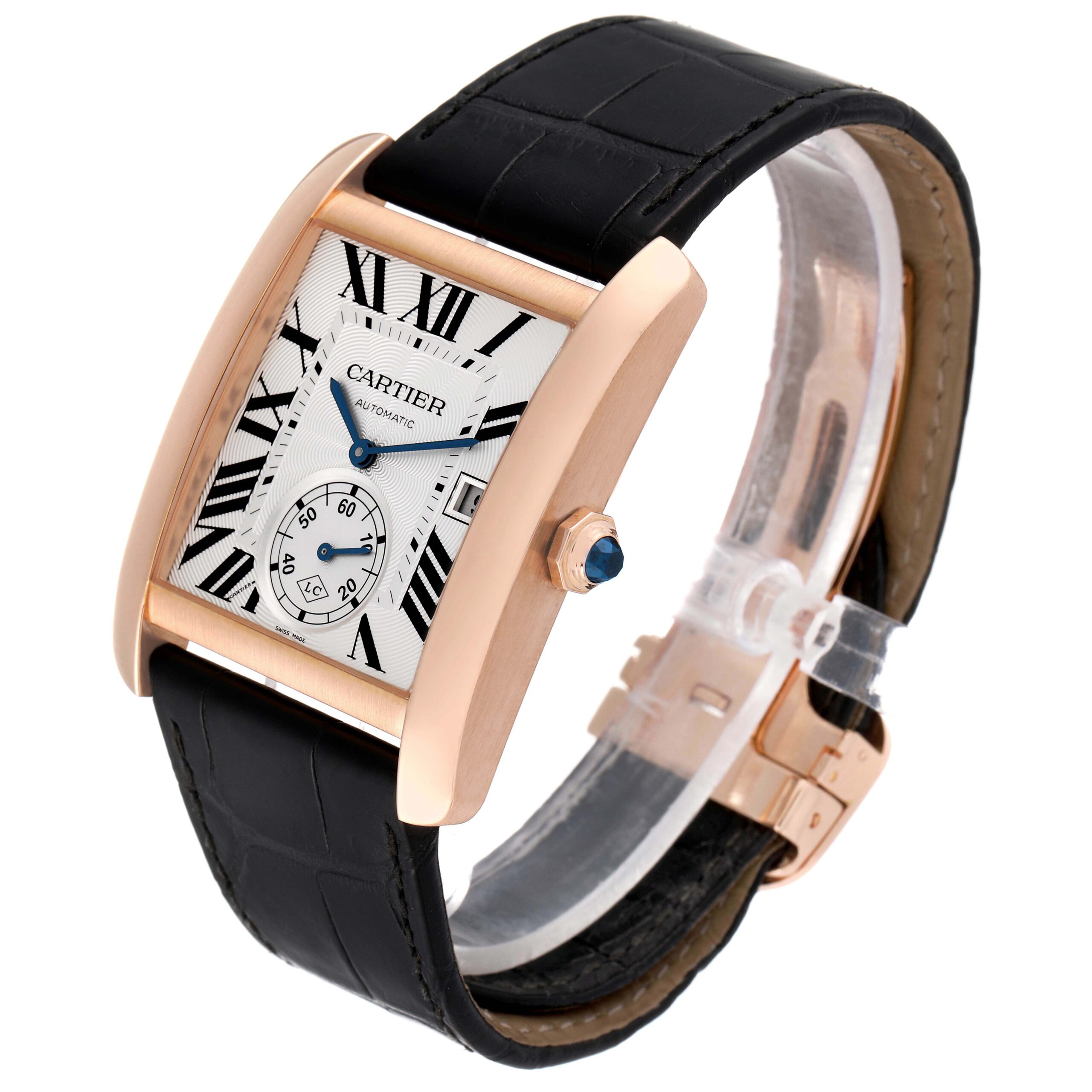 Cartier Tank MC Rose Collaborateur Gold Silver Dial Mens Watch W5330001