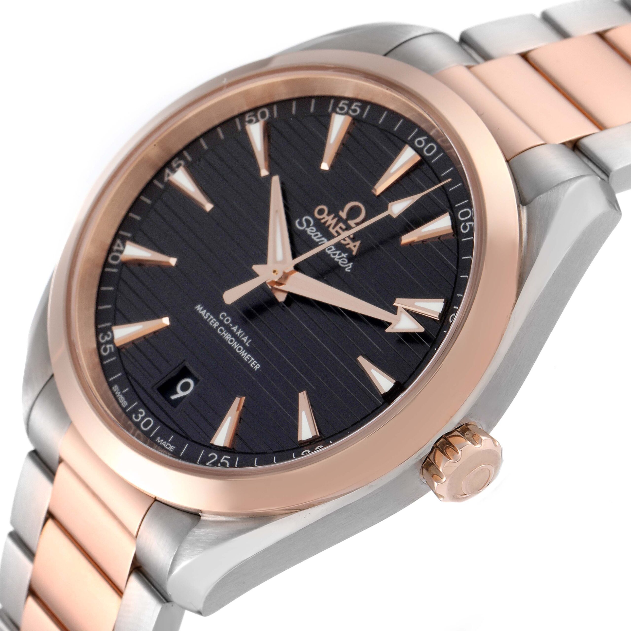 Omega Aqua Terra 41 Steel Rose Gold Mens Watch 220.20.41.21.06.001 Box Card