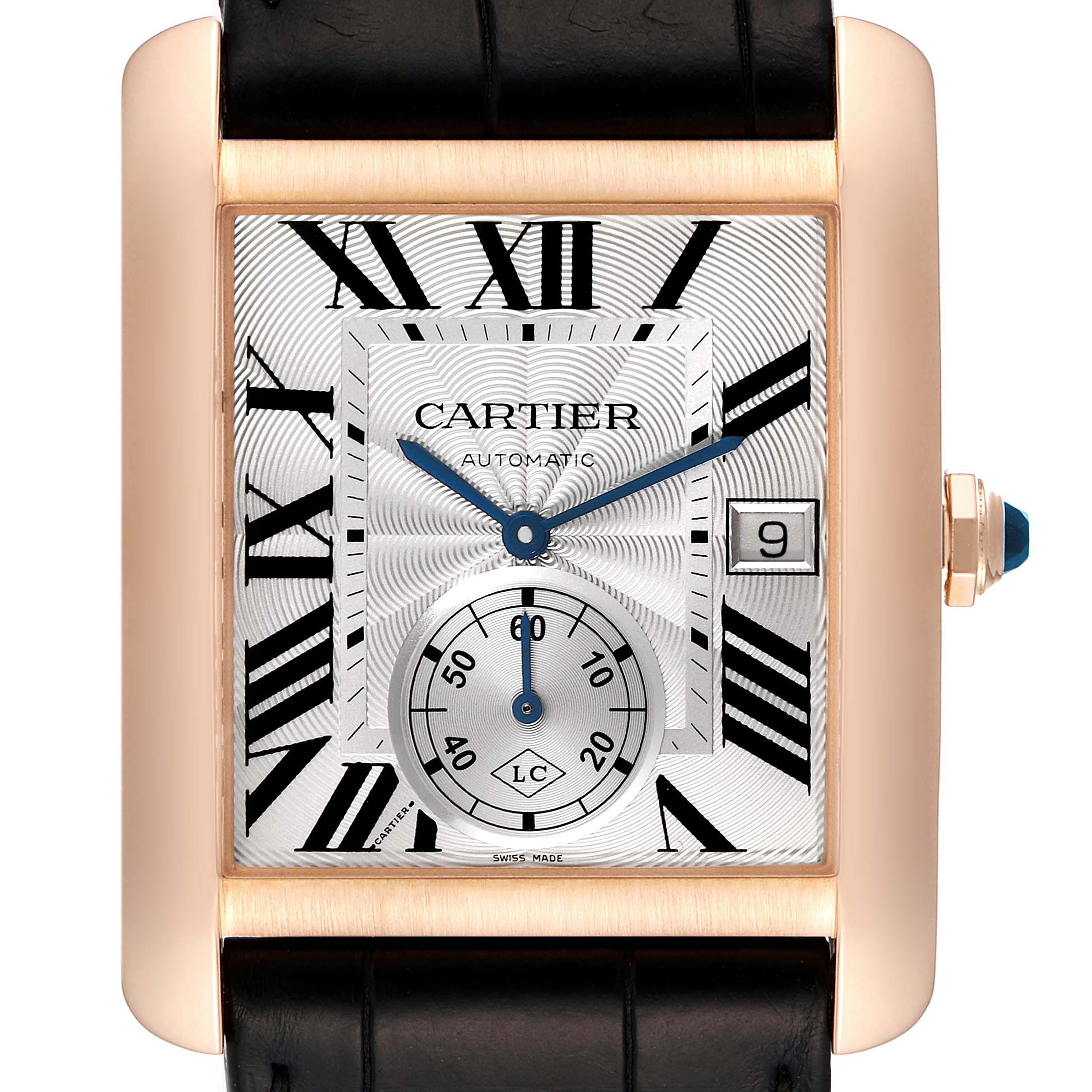 Cartier Tank MC Rose Collaborateur Gold Silver Dial Mens Watch W5330001