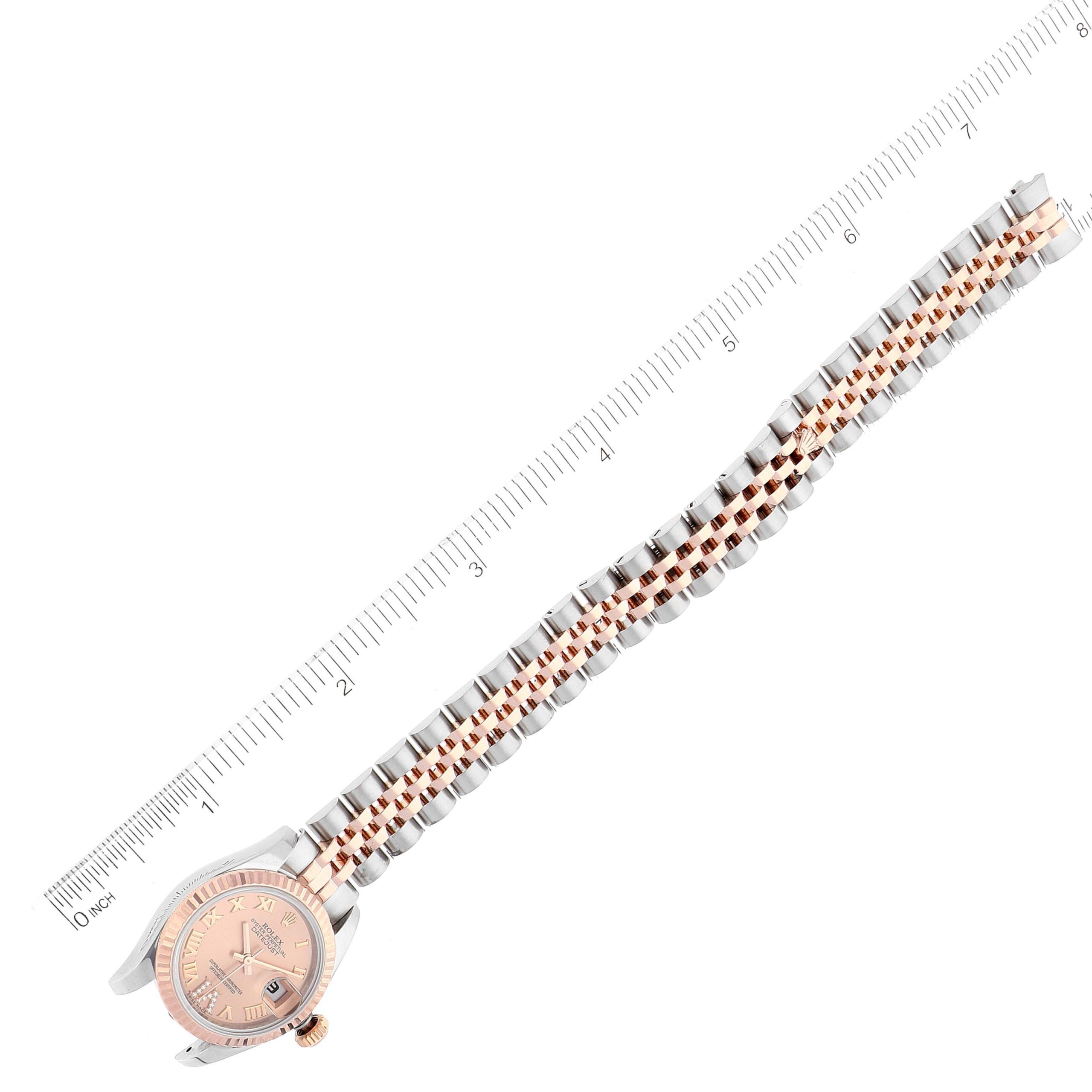 Rolex Datejust Rose Gold Steel Salmon Diamond Dial Ladies Watch 179171