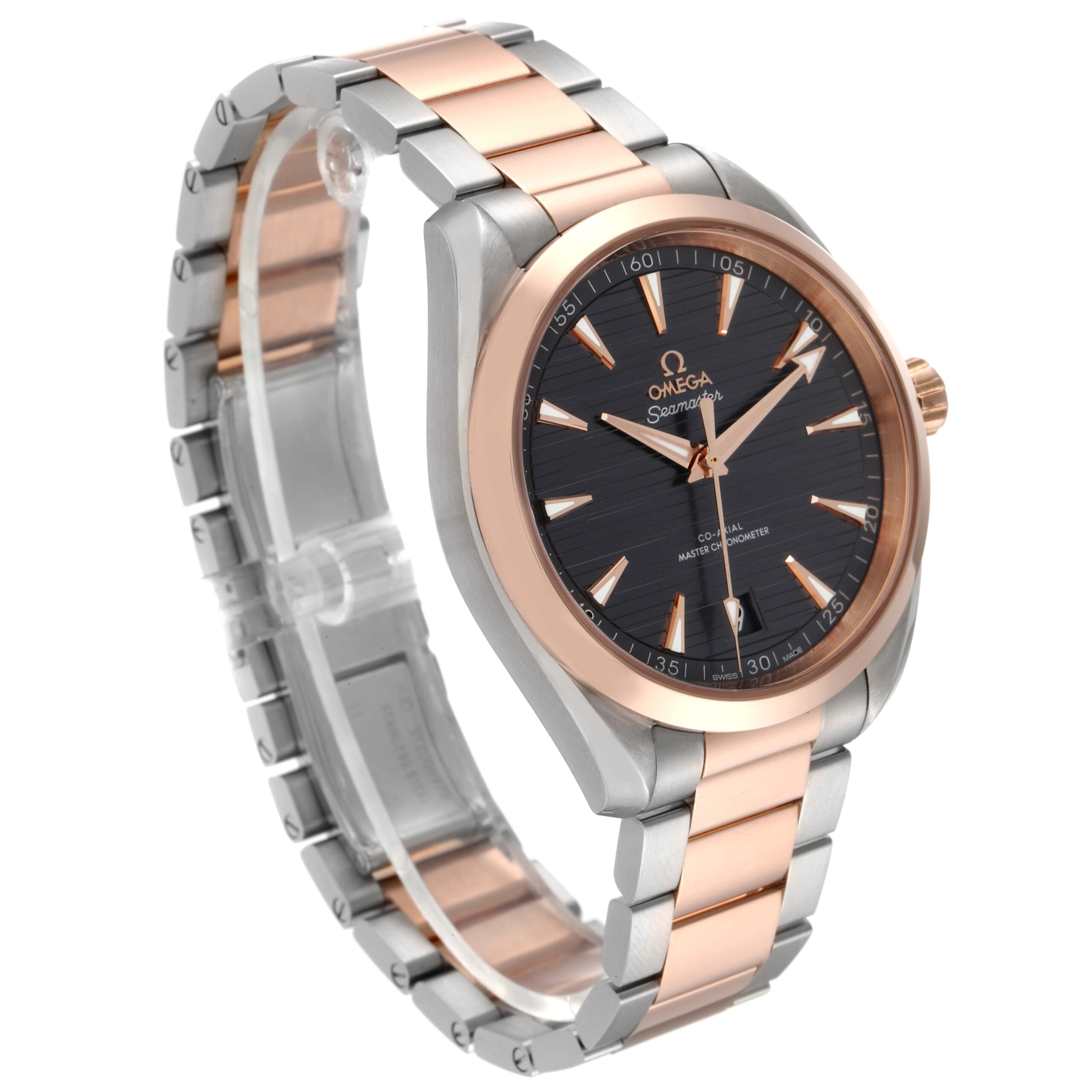 Omega Aqua Terra 41 Steel Rose Gold Mens Watch 220.20.41.21.06.001 Box Card