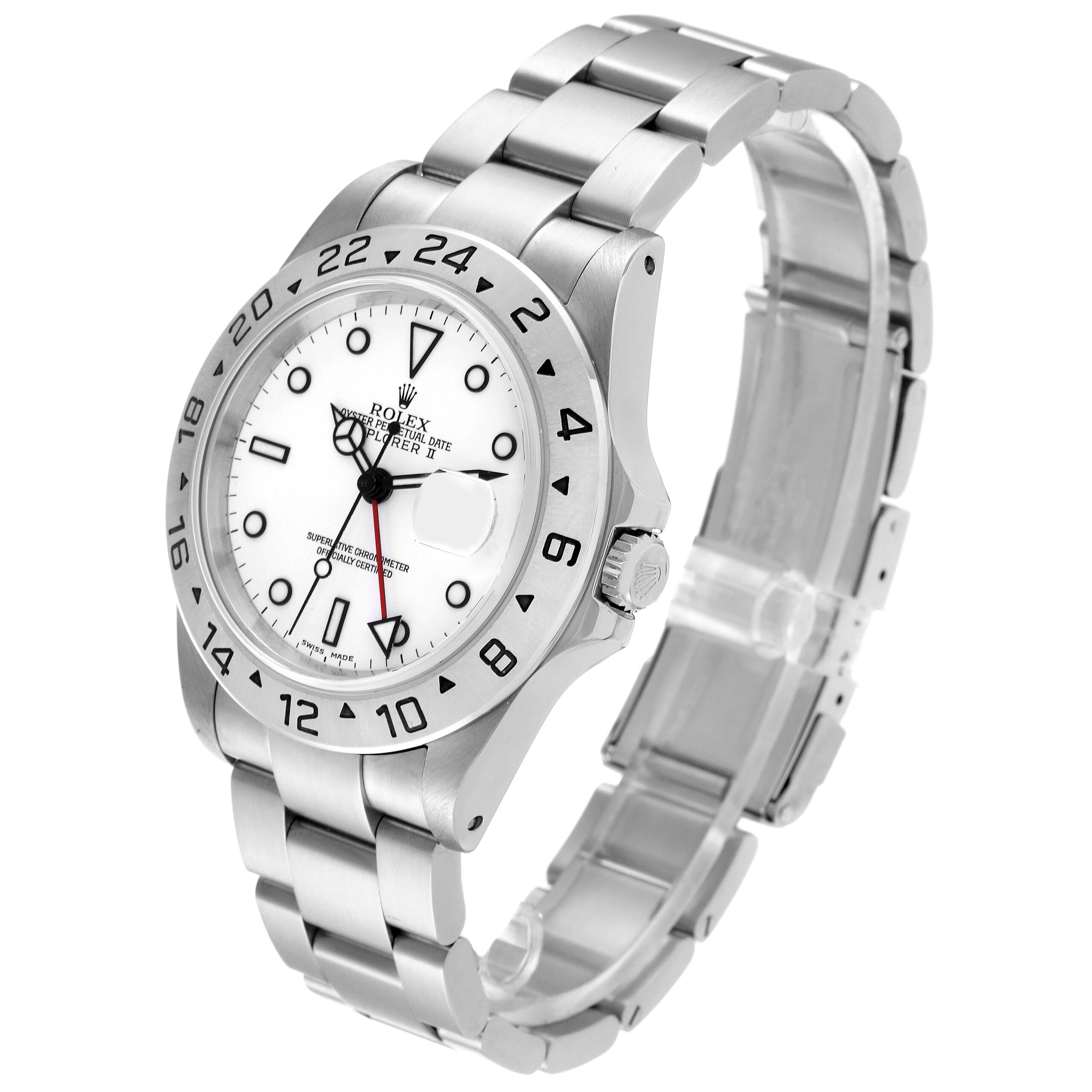 Rolex Explorer II White Polar Dial Steel Mens Watch 16570 Box Papers