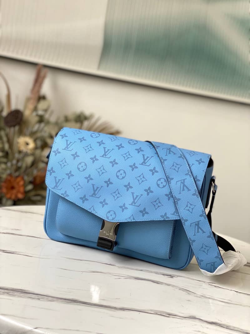 Louis Vuitton Monogram Flap Leather Small Messenger Bag Replica Blue M30745