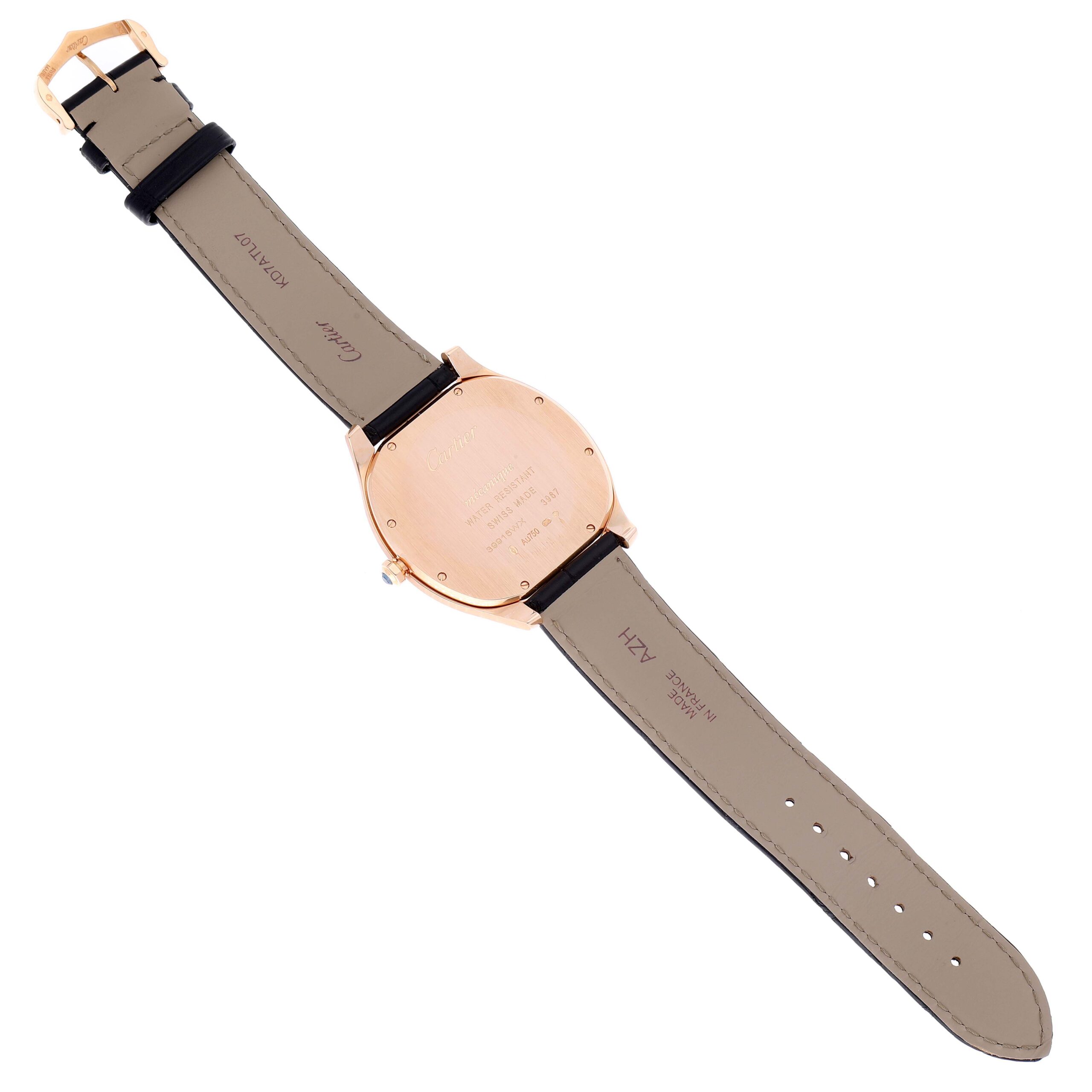 Cartier Drive de Cartier Rose Gold Silver Dial Mens Watch WGNM0006