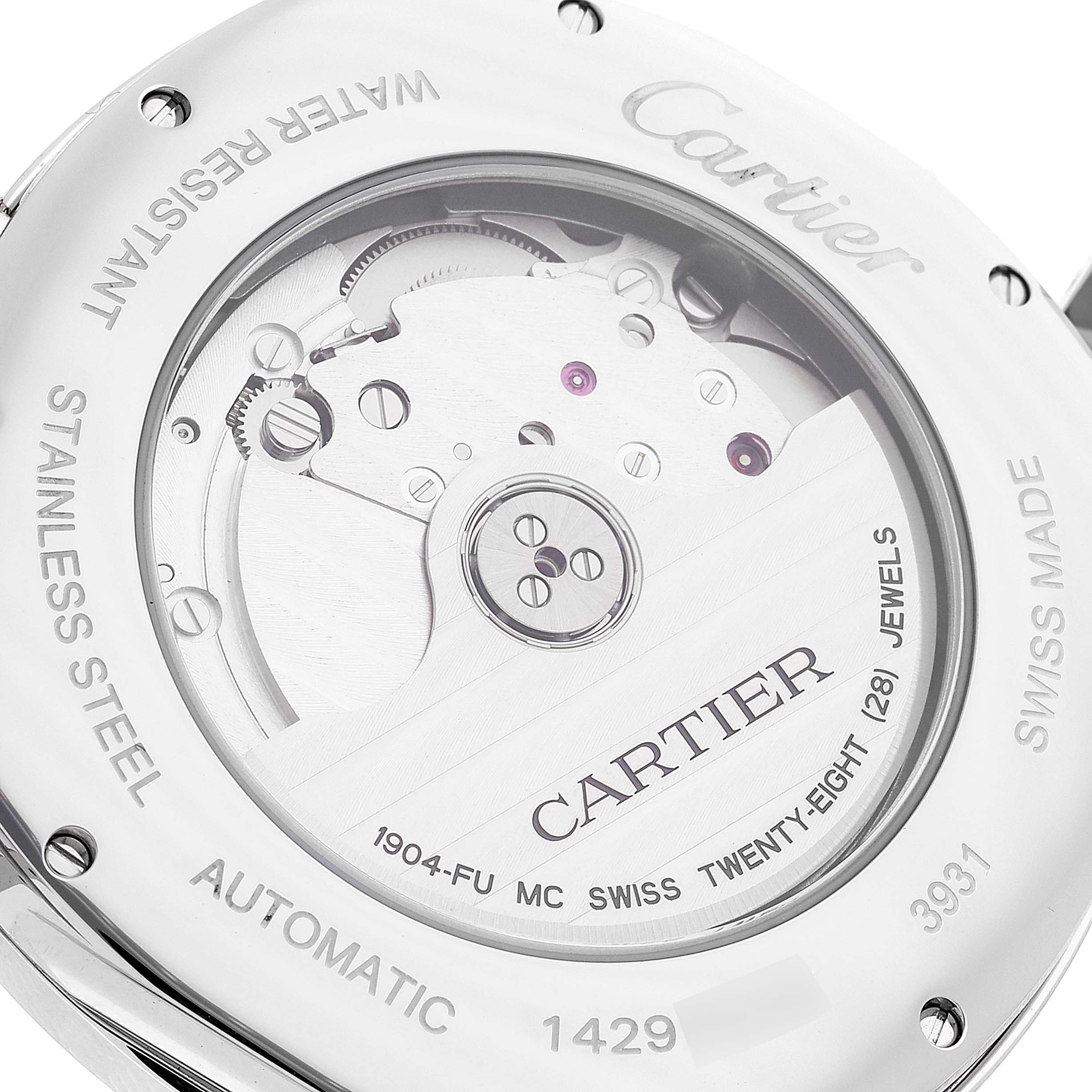 Cartier Drive Retrograde Large Day Night Indicator Steel Mens Watch WSNM0005 Box Card