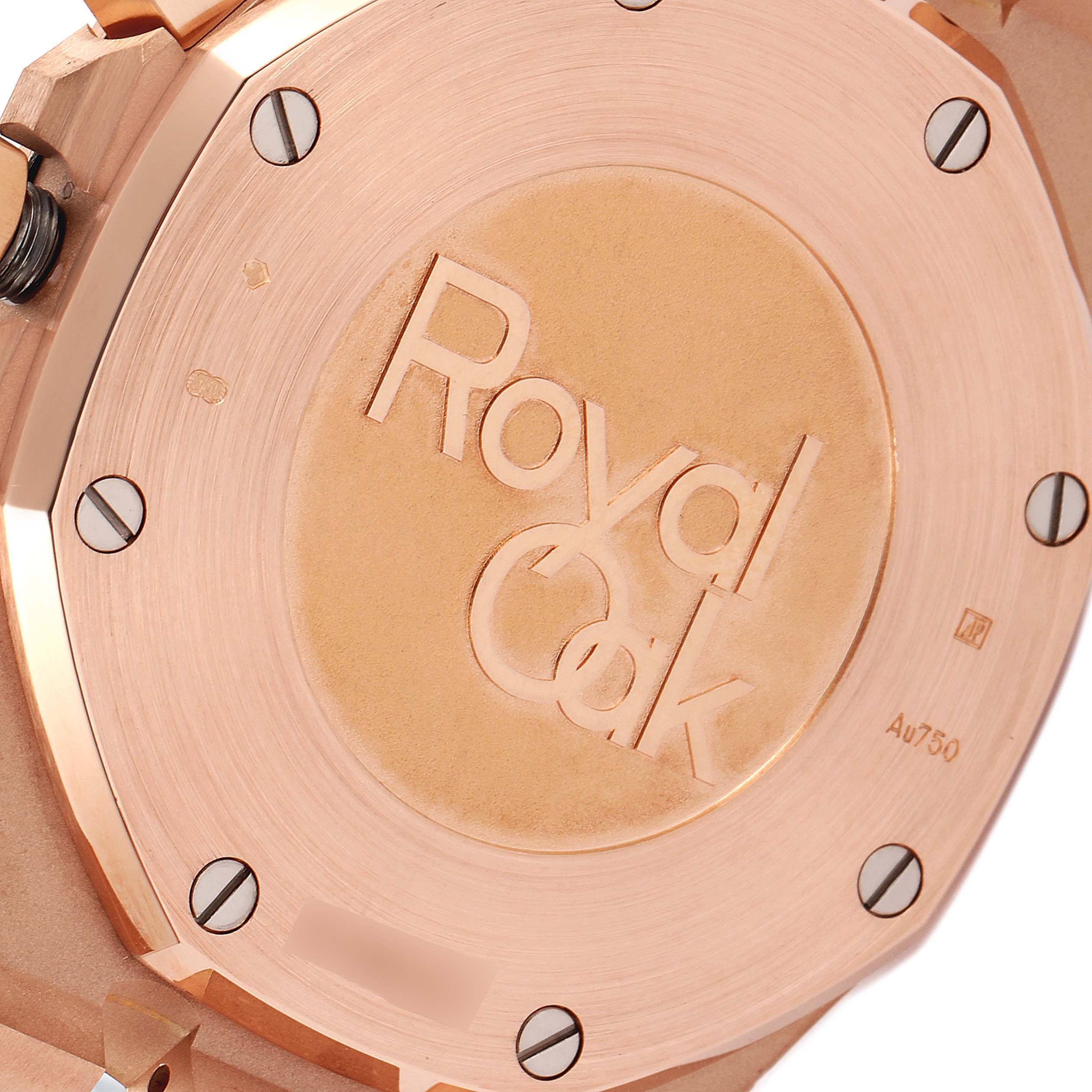 Audemars Piguet Royal Oak Rose Gold Chronograph Mens Watch 26331OR Box Card