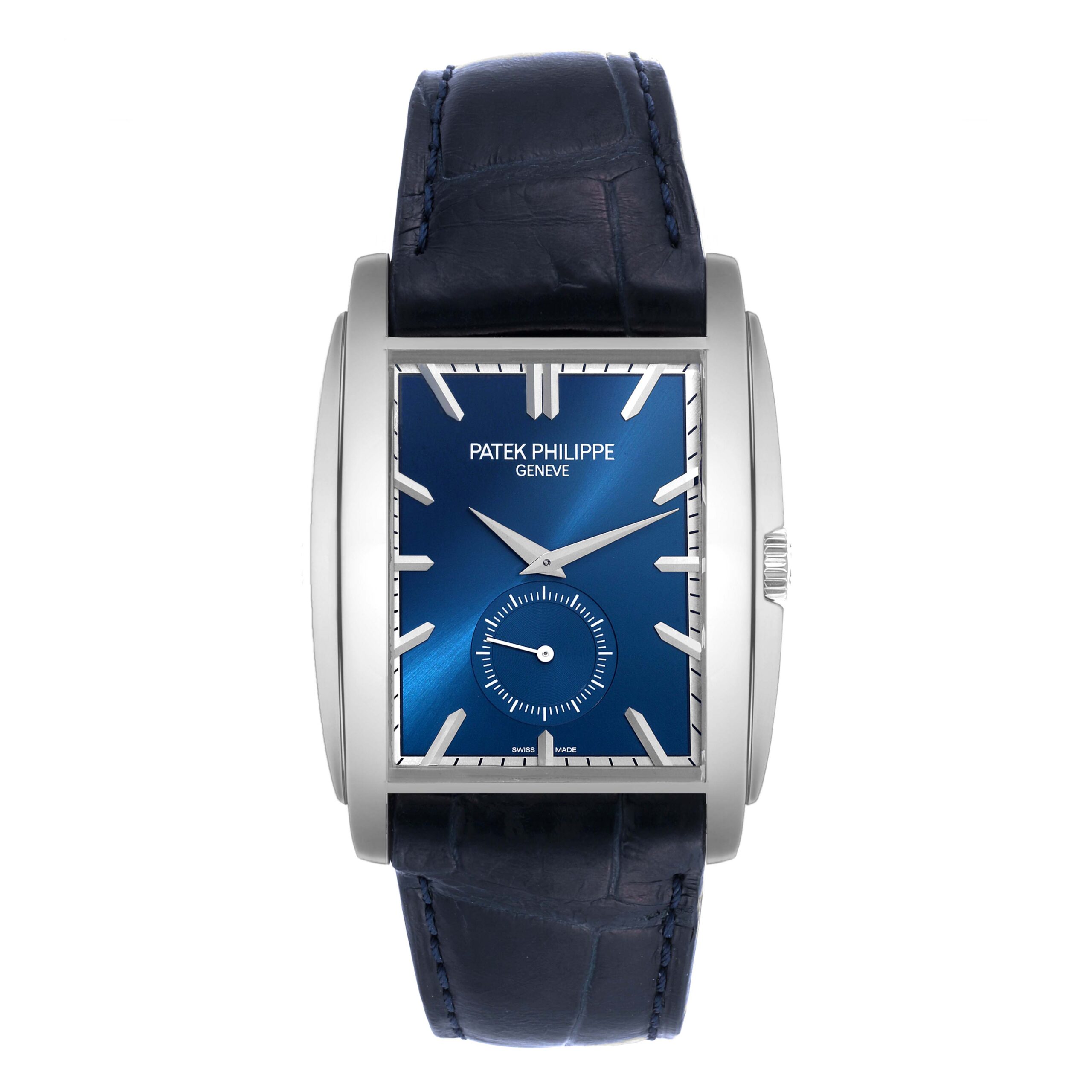 Patek Philippe Gondolo Small Seconds White Gold Blue Dial Mens Watch 5124 Papers