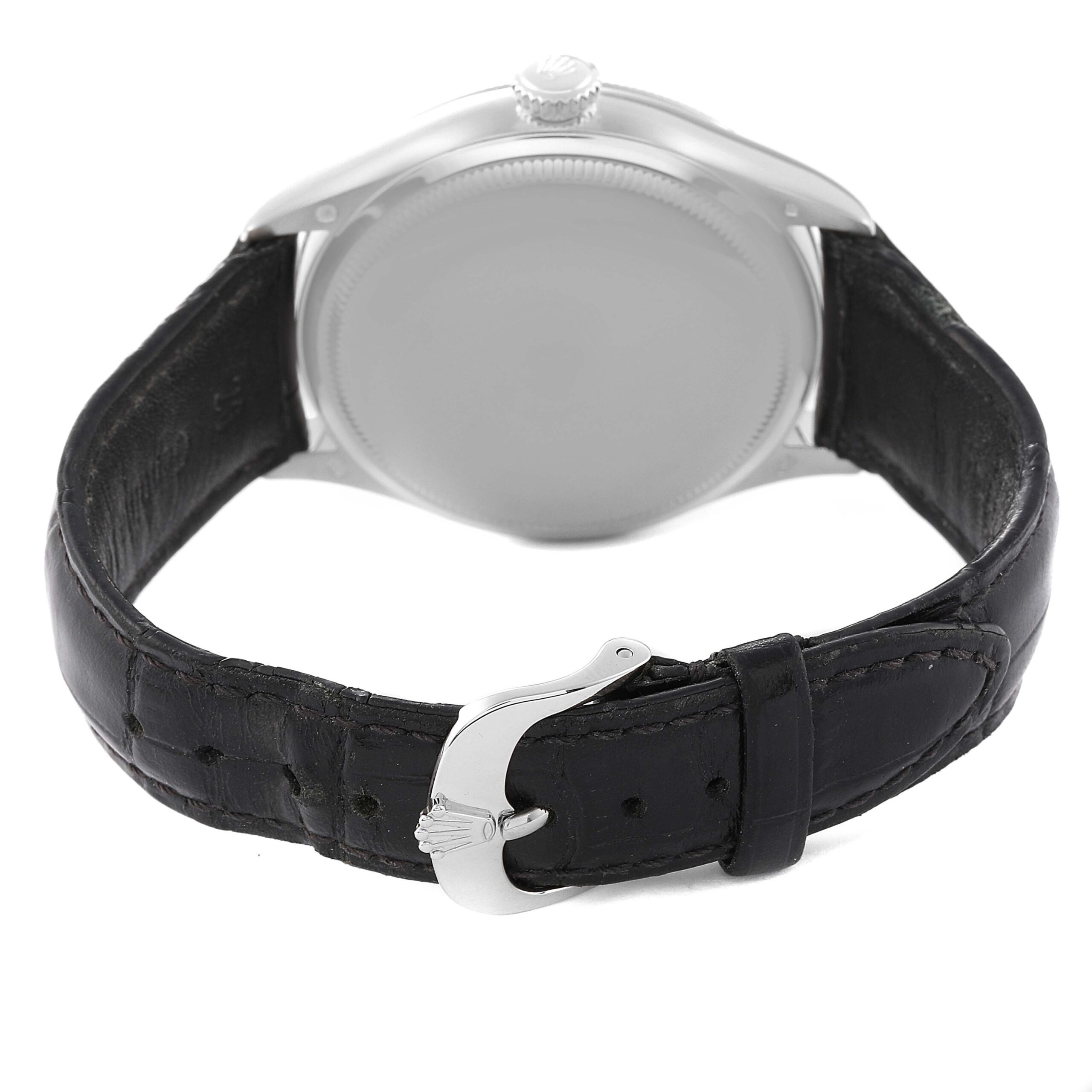 Rolex Cellini Time White Gold Black Dial Mens Watch 50509 Box Card