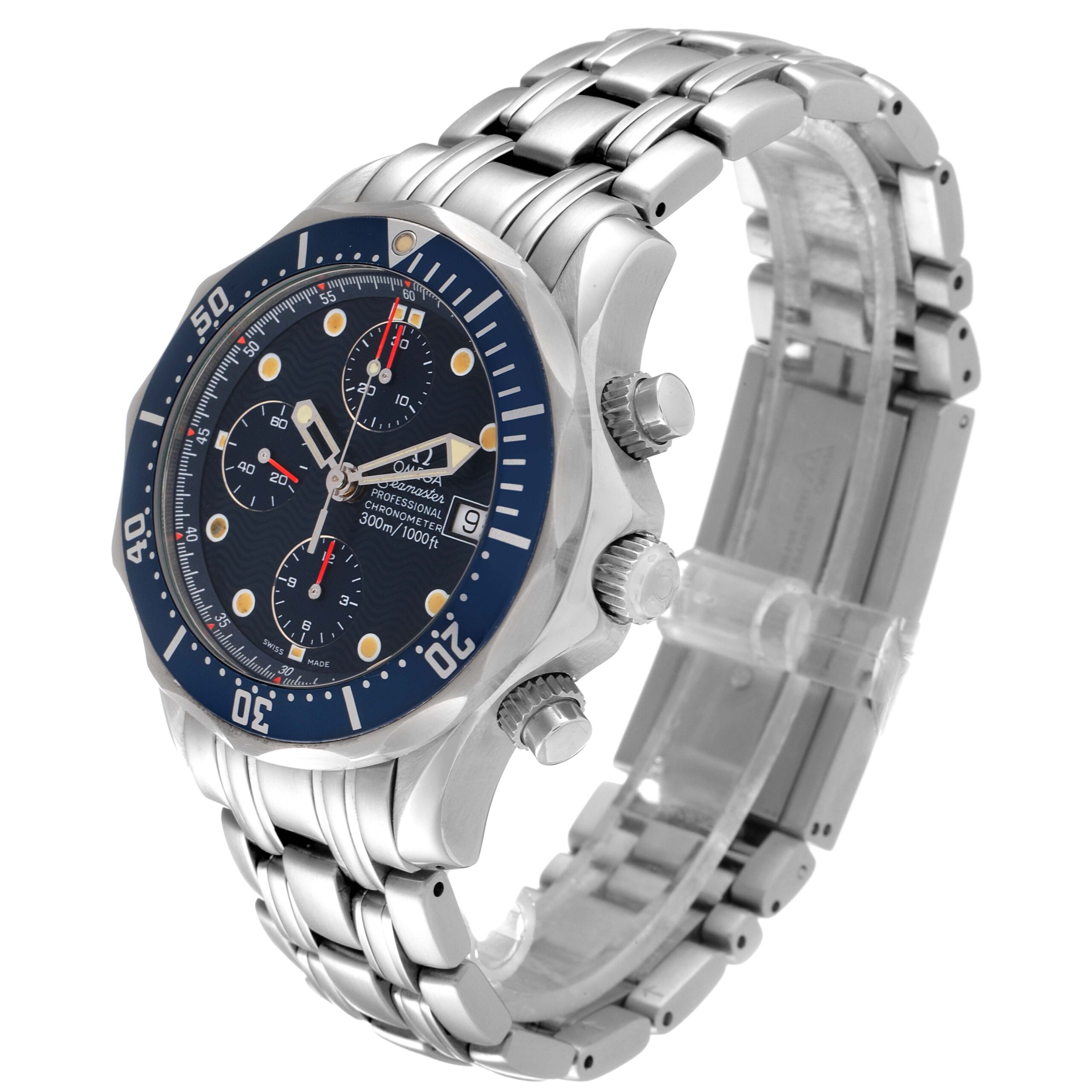 Omega Seamaster Bond Chronograph Blue Dial Steel Mens Watch 2599.80.00