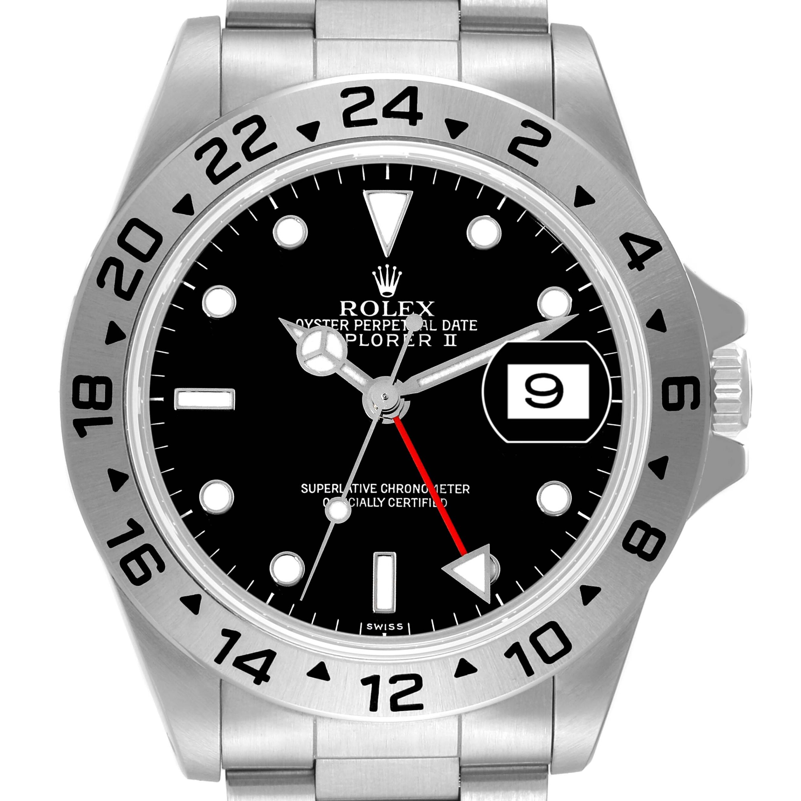 Rolex Explorer II Black Dial Steel Mens Watch 16570 Box Papers