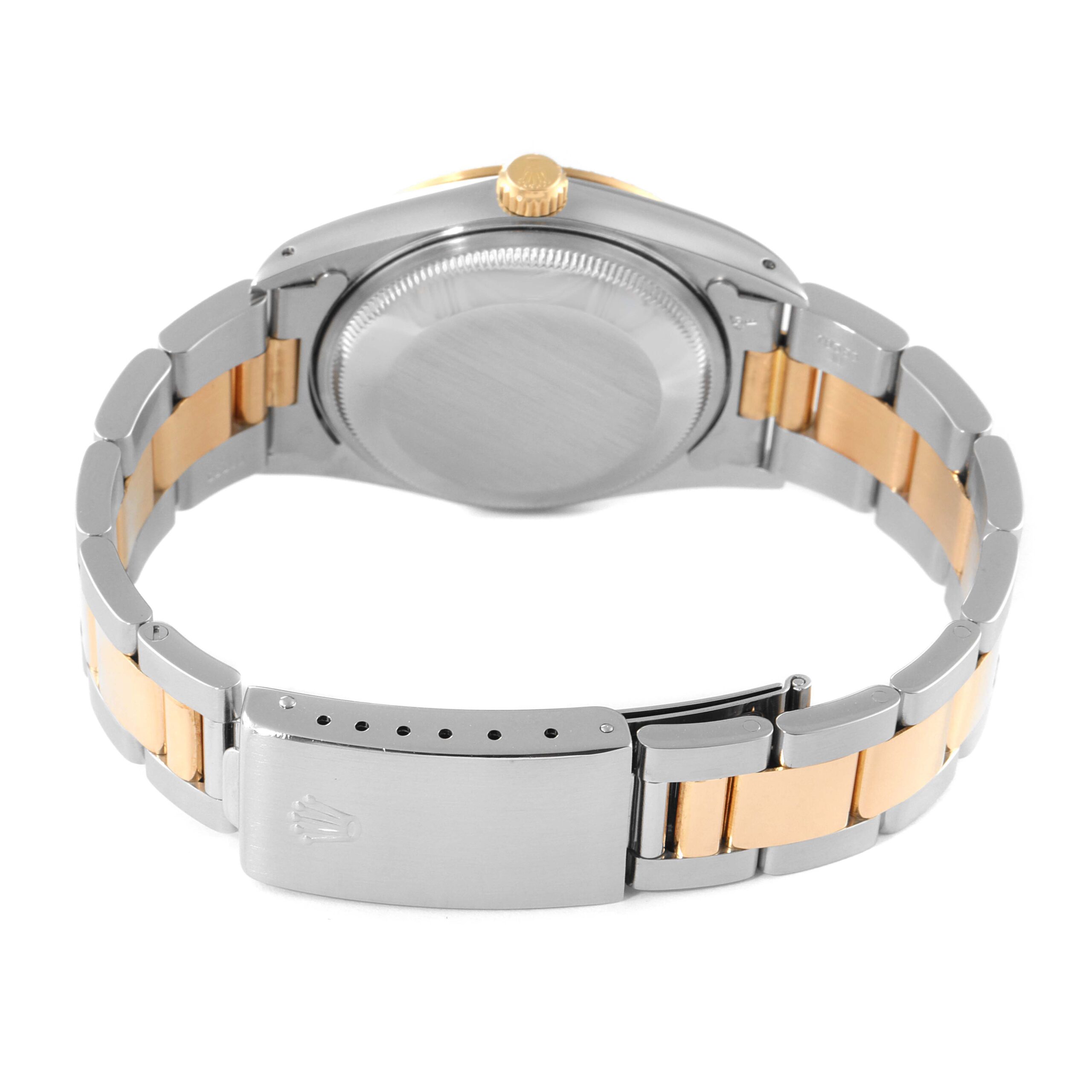 Rolex Date Baton Dial Oyster Bracelet Steel Yellow Gold Mens Watch 15223