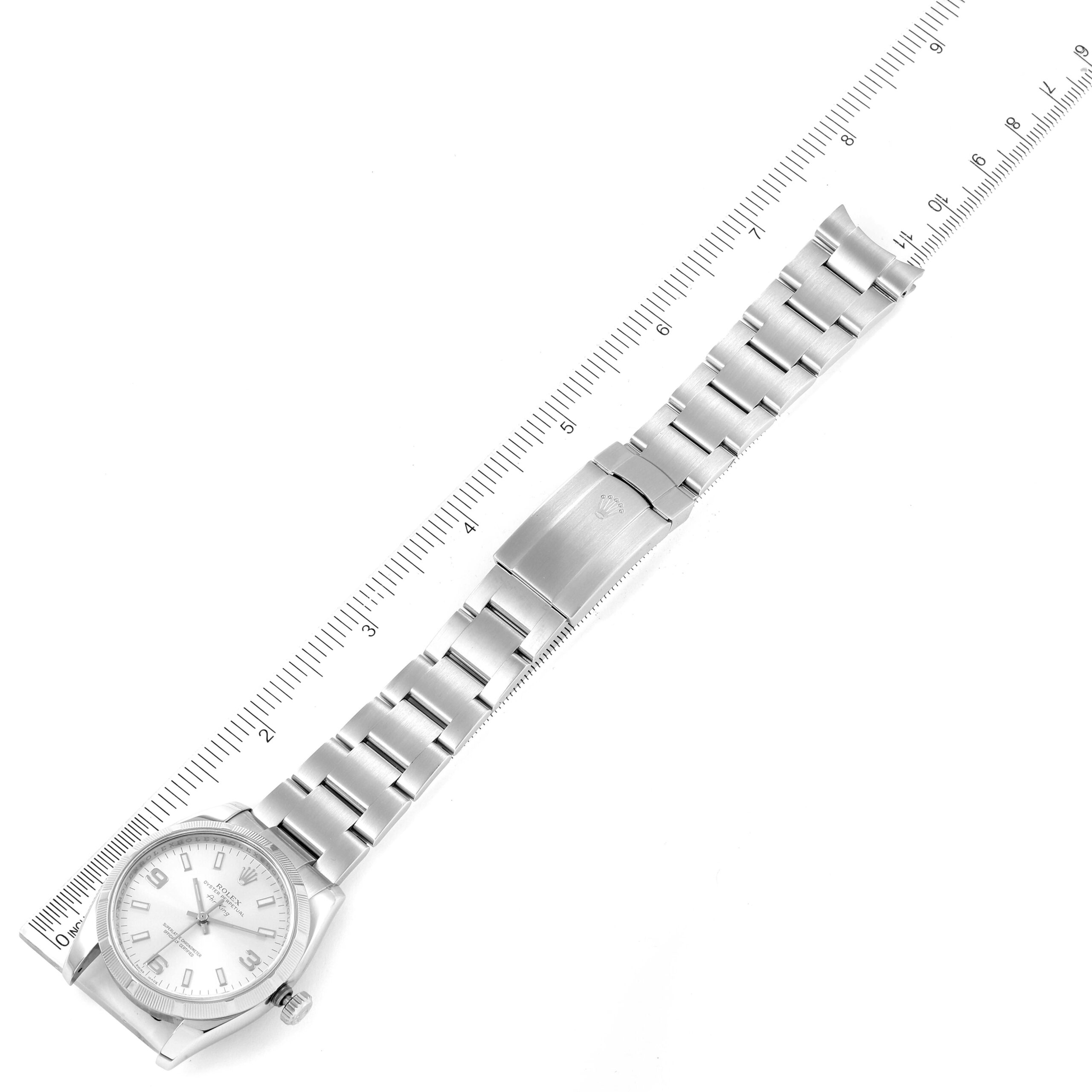 Rolex Air King Silver Dial Arabic Numeral Steel Mens Watch 114210