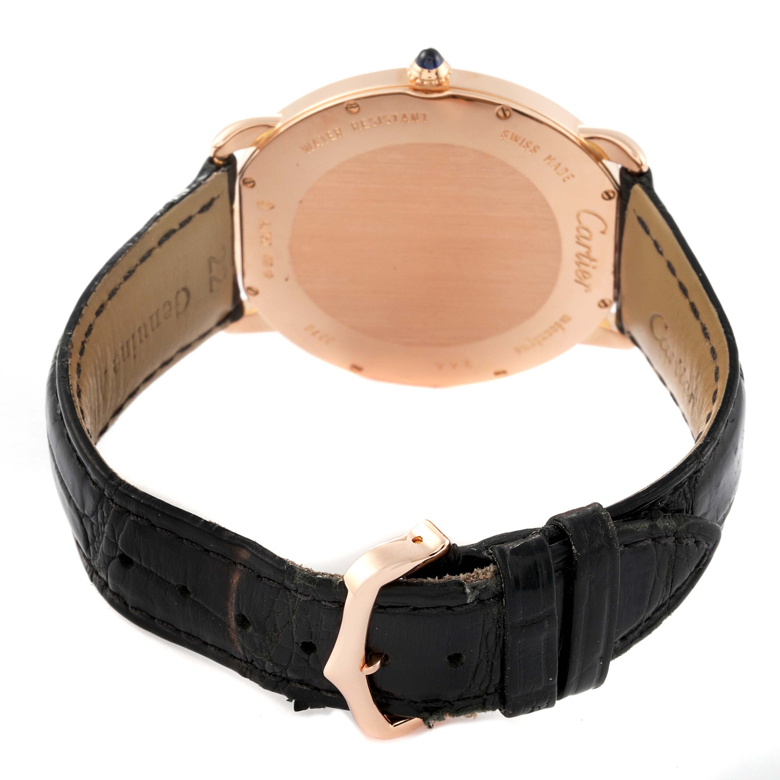 Cartier Ronde Louis Rose Gold Silver Dial Mens Watch W6801004