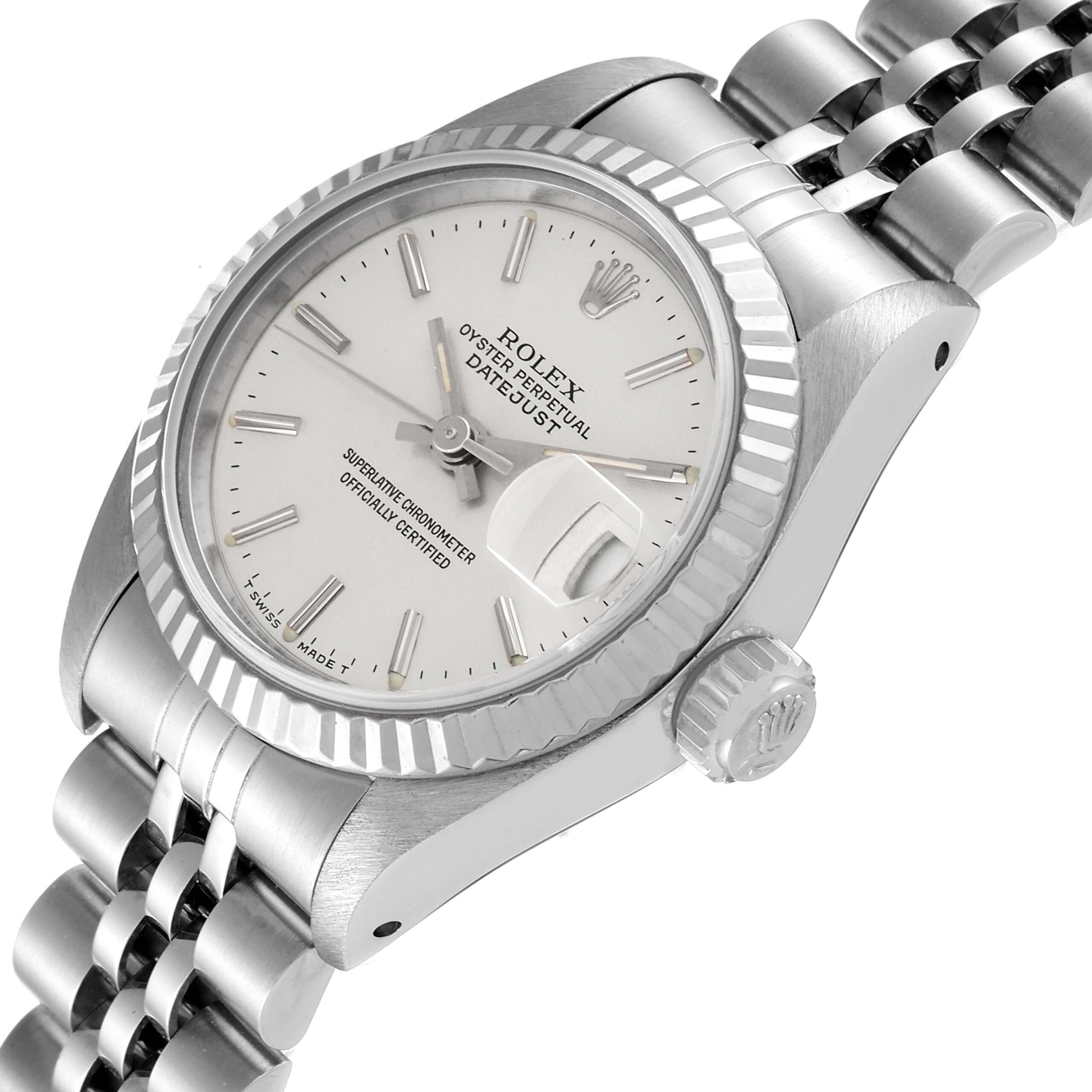 Rolex Datejust Steel White Gold Silver Dial Ladies Watch 69174