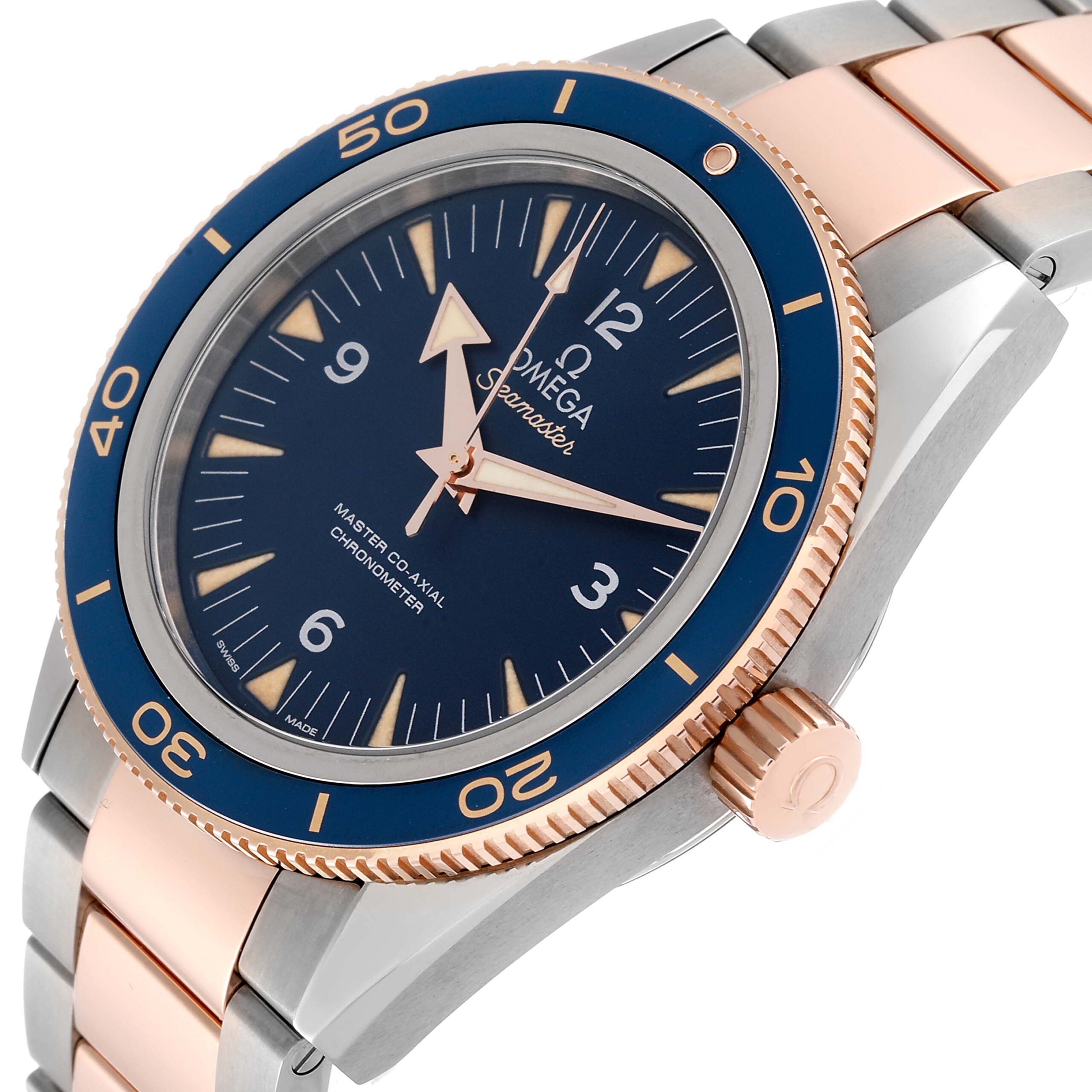 Omega Seamaster 300 Titanium Rose Gold Mens Watch 233.60.41.21.03.001 Box Card