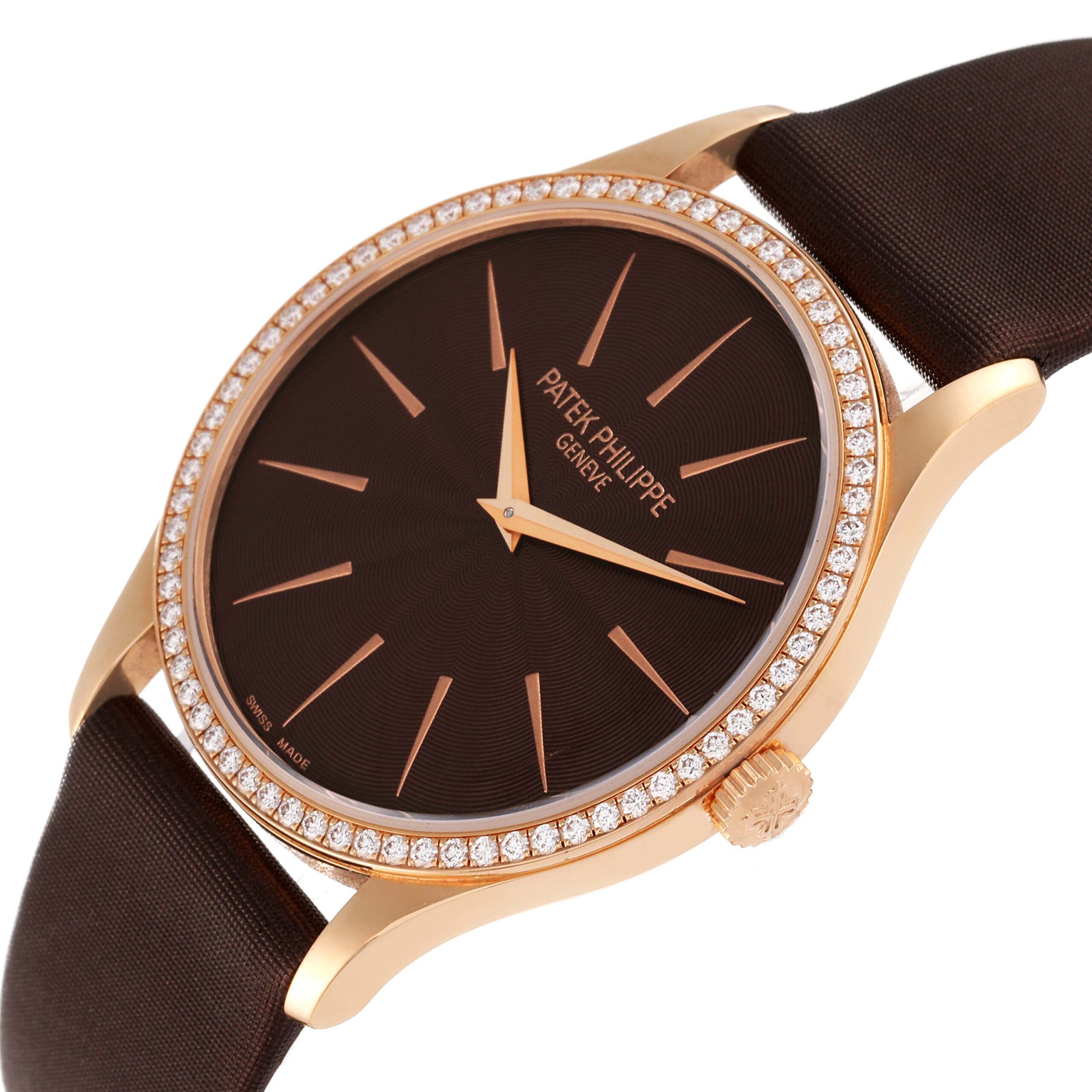 Patek Philippe Calatrava Rose Gold Brown Dial Ladies Watch 4897R