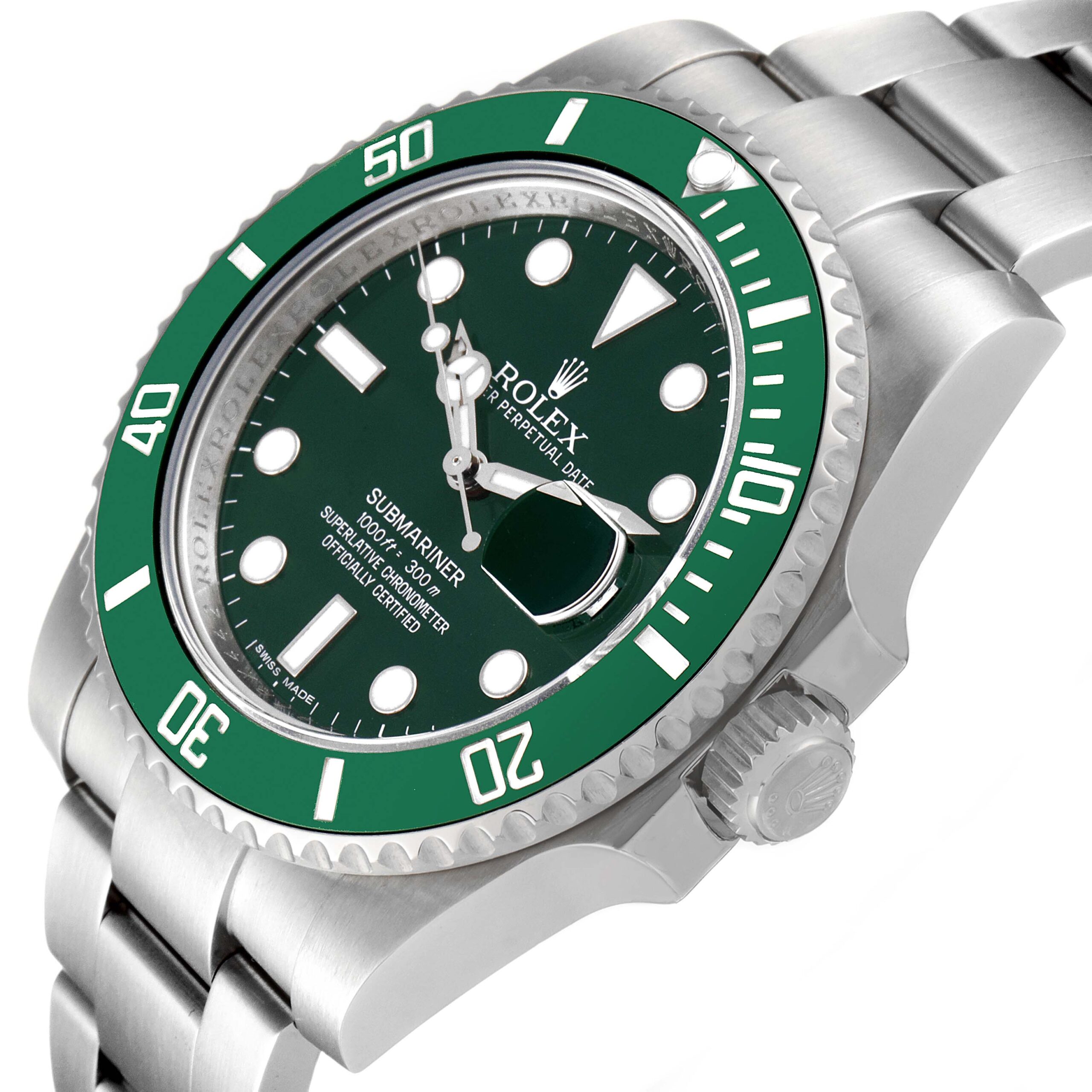 Rolex Submariner Hulk Green Dial Bezel Steel Mens Watch 116610LV Box Card