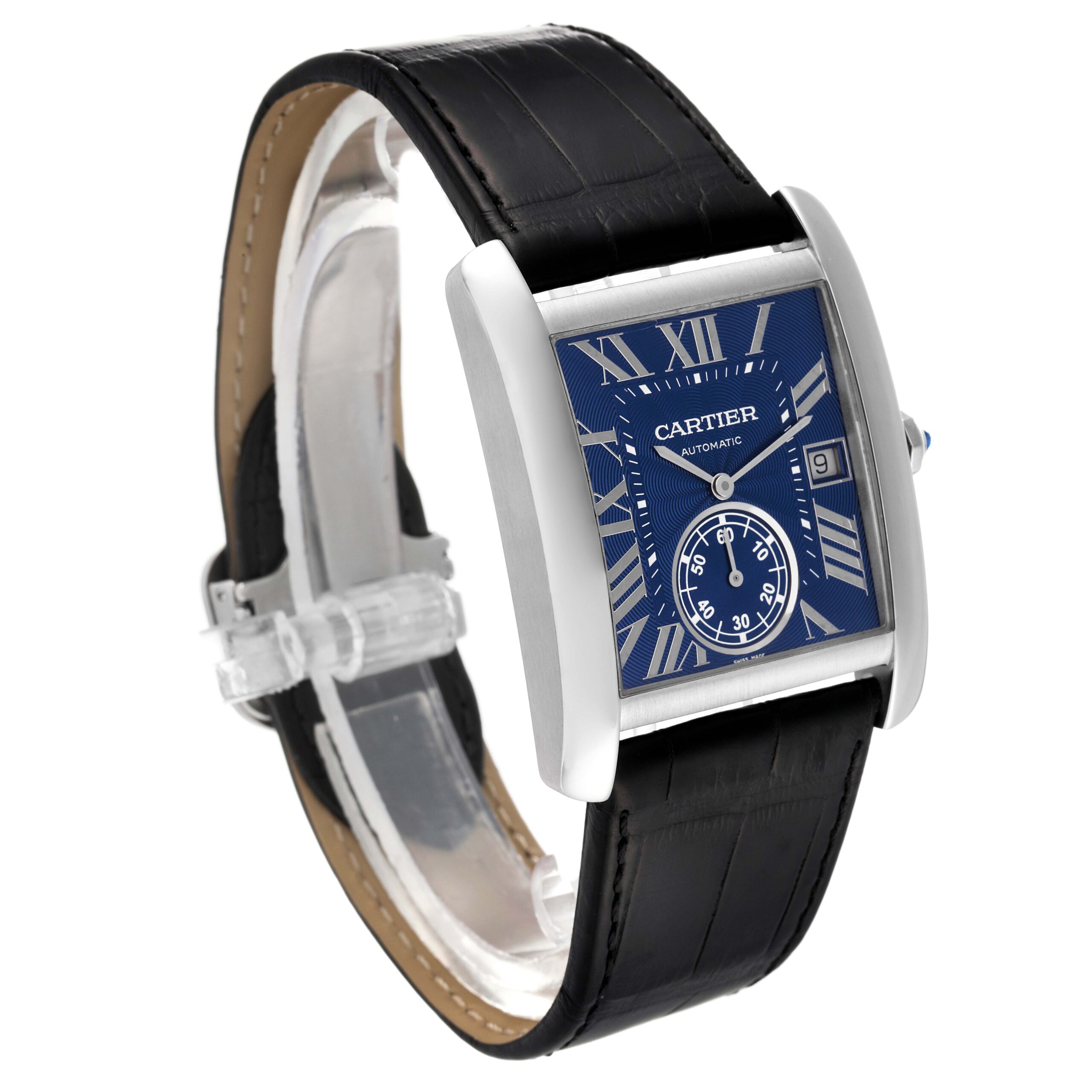 Cartier Tank MC Blue Dial Automatic Steel Mens Watch WSTA0010