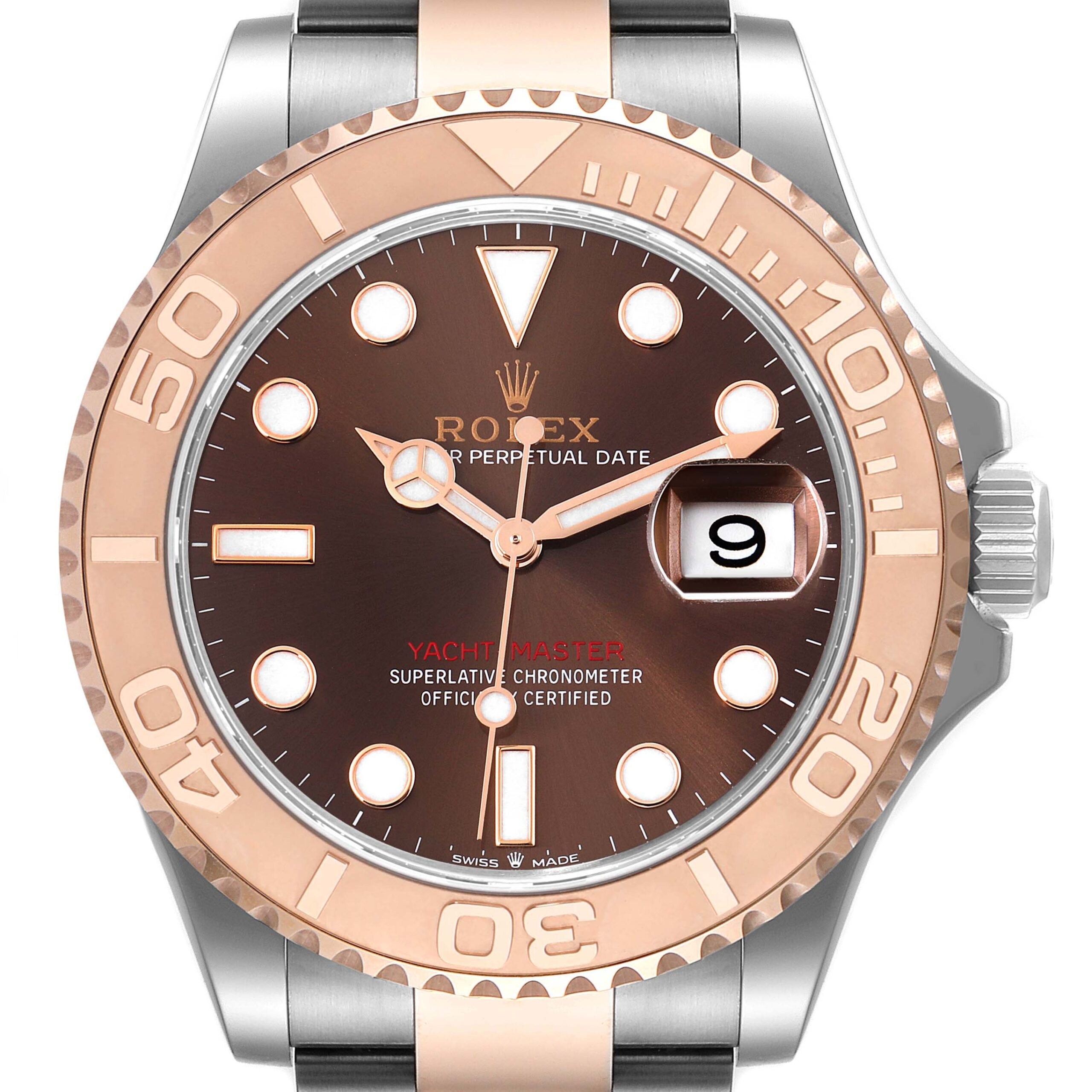 Rolex Yachtmaster Rose Gold Steel Mens Watch 126621 Unworn