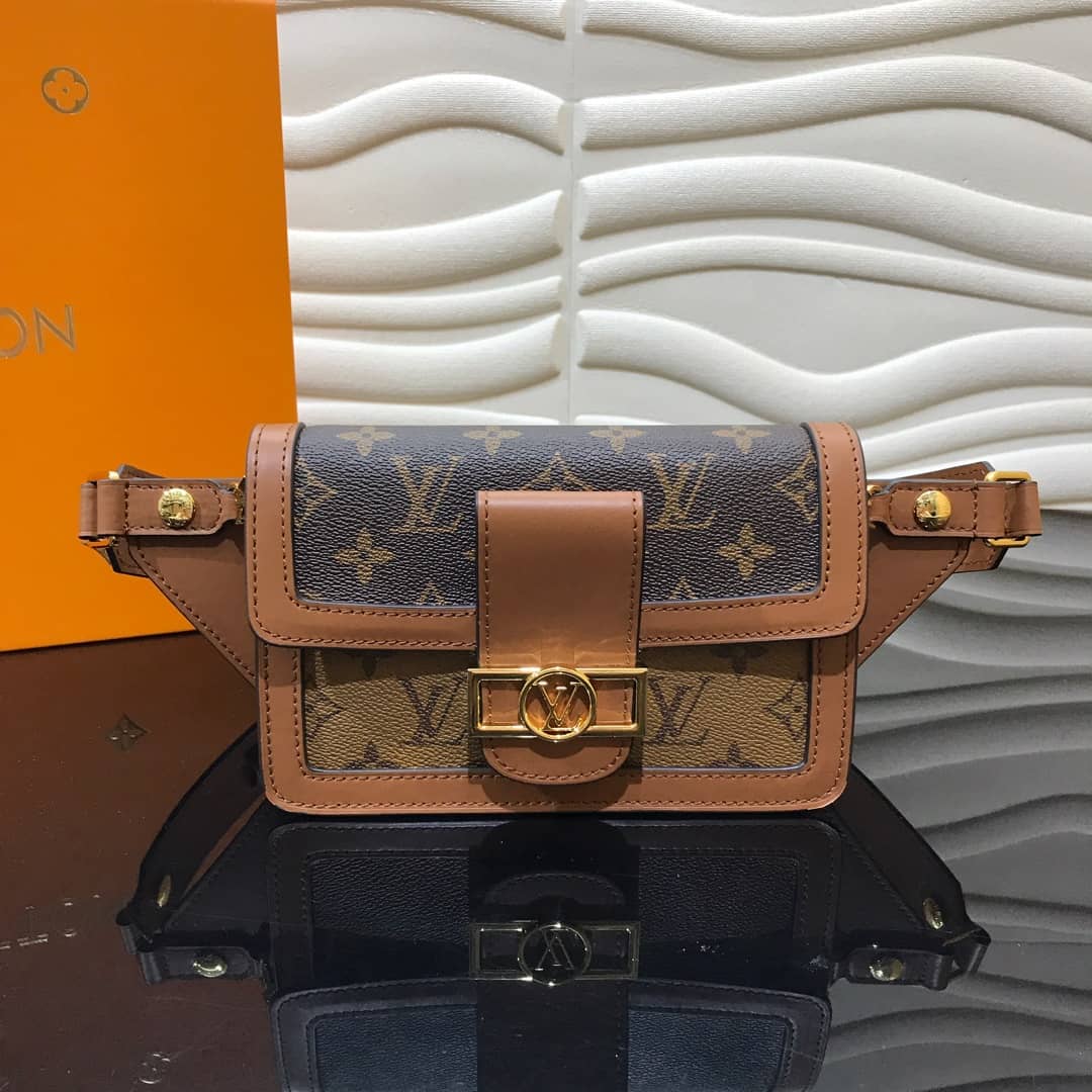LV Bum Bag Dupe Monogram Reverse Dauphine Brown M44586