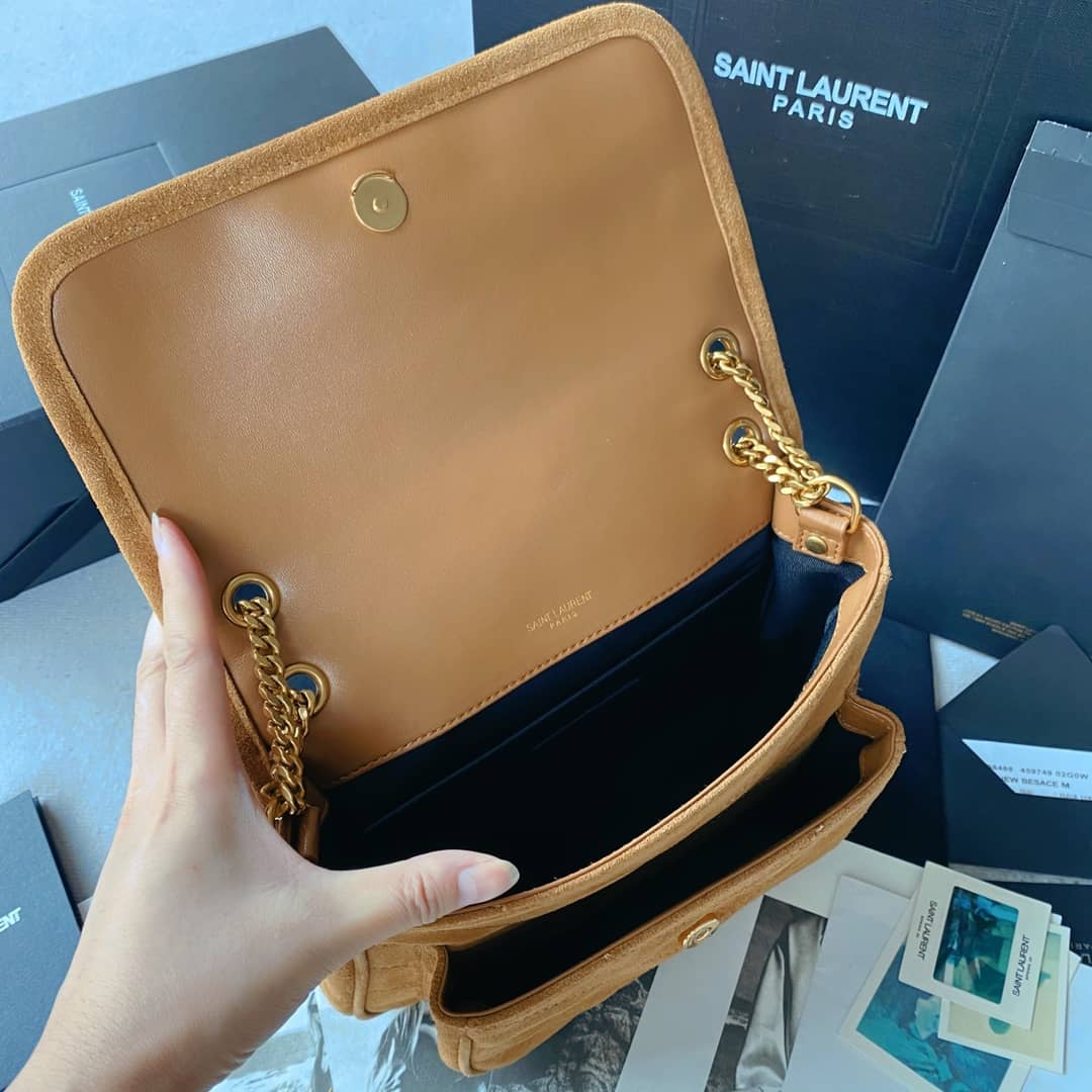 YSL Dupes Bags Niki Small In Suede Leather Caramel Bag(ColaReps)