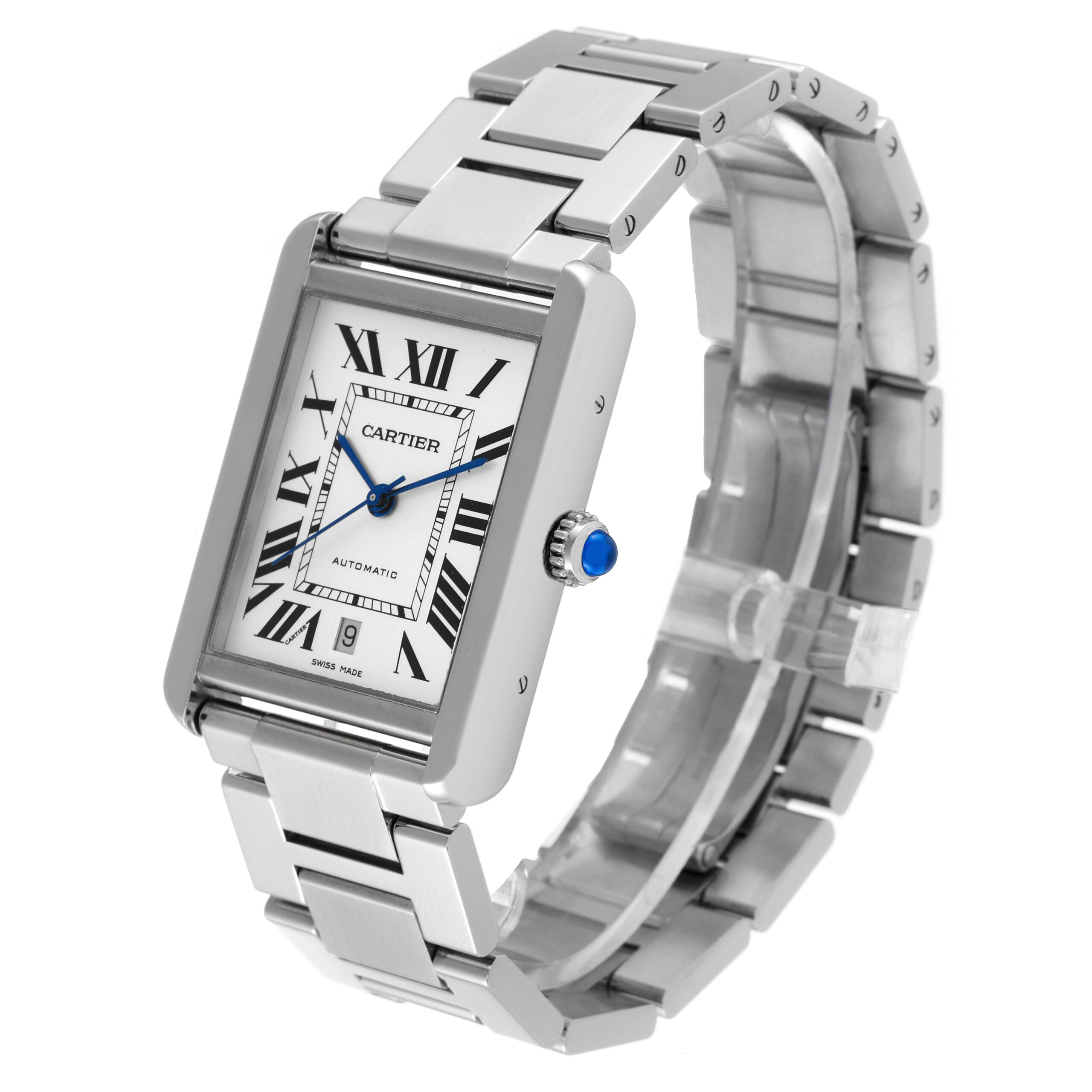 Cartier Tank Solo XL Silver Dial Automatic Steel Mens Watch W5200028