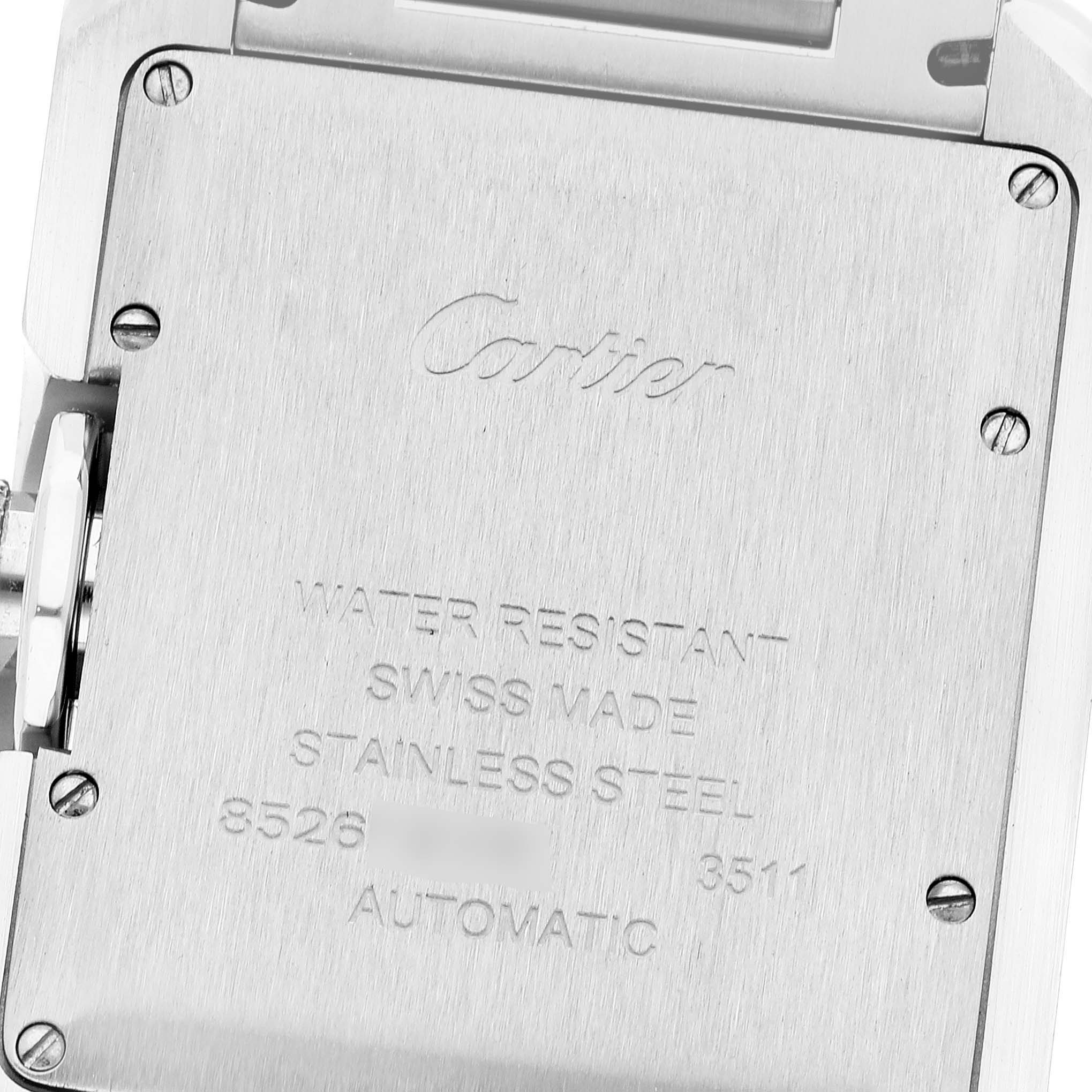 Cartier Tank Anglaise Large Steel Automatic Mens Watch W5310009 Box Papers