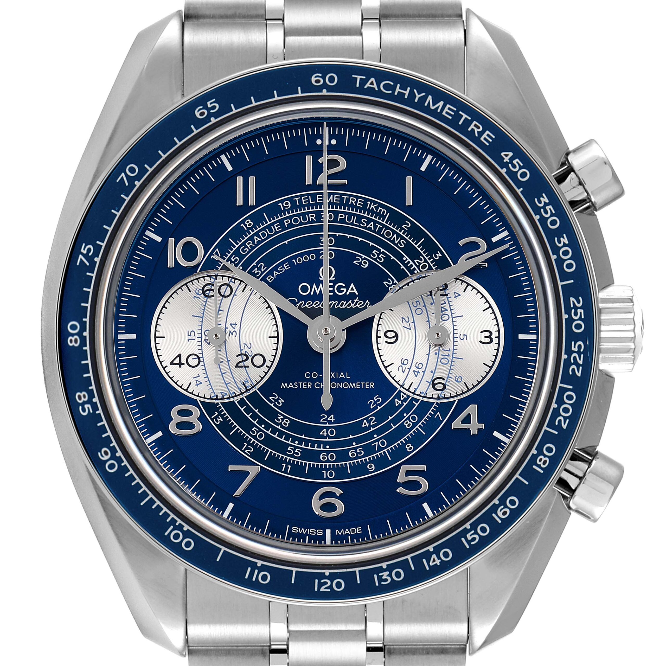 Omega Chronoscope Steel Blue Dial Mens Watch 329.30.43.51.03.001 Unworn