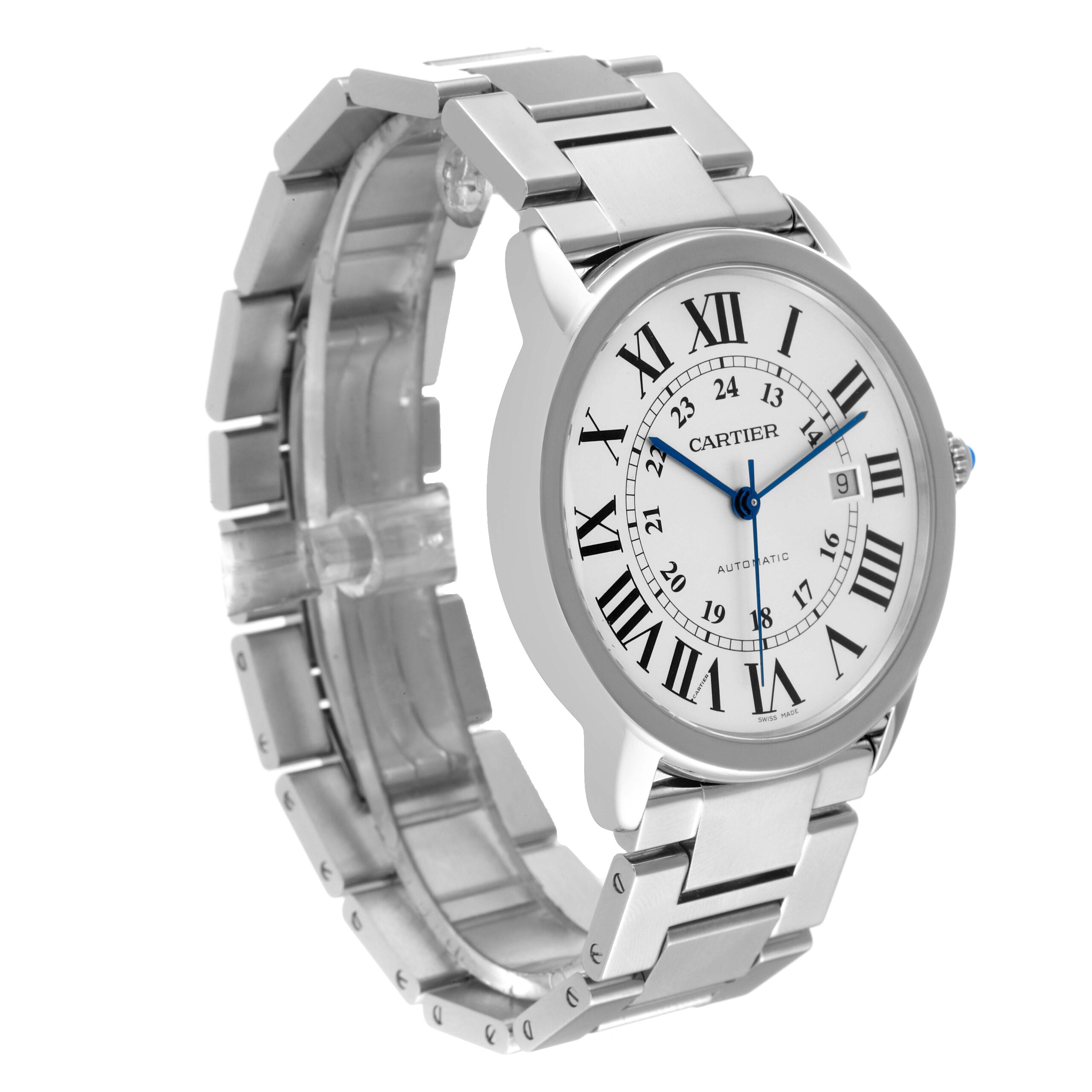Cartier Ronde Solo XL Silver Dial Automatic Steel Mens Watch W6701011
