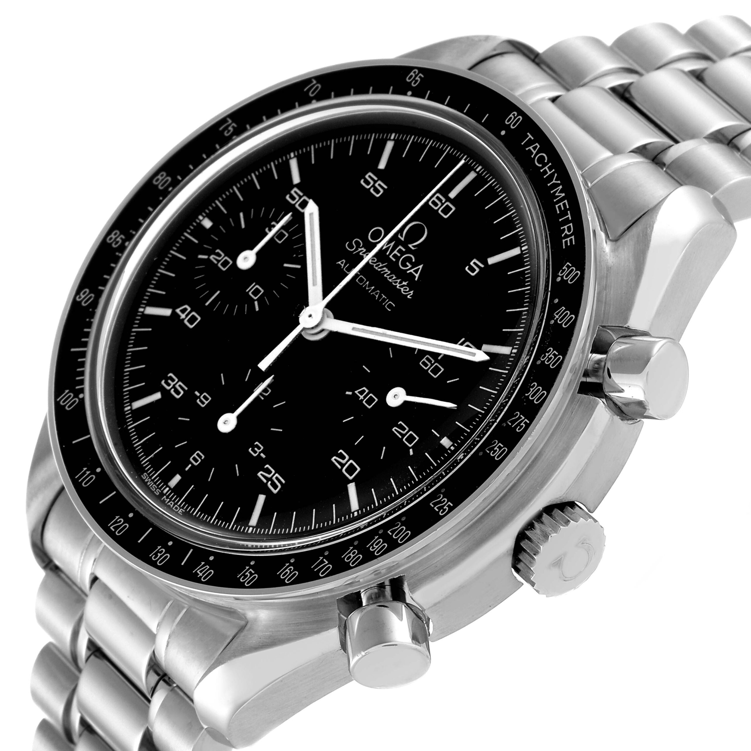 Omega Speedmaster Reduced Hesalite Chronograph Steel Mens Watch 3510.50.00