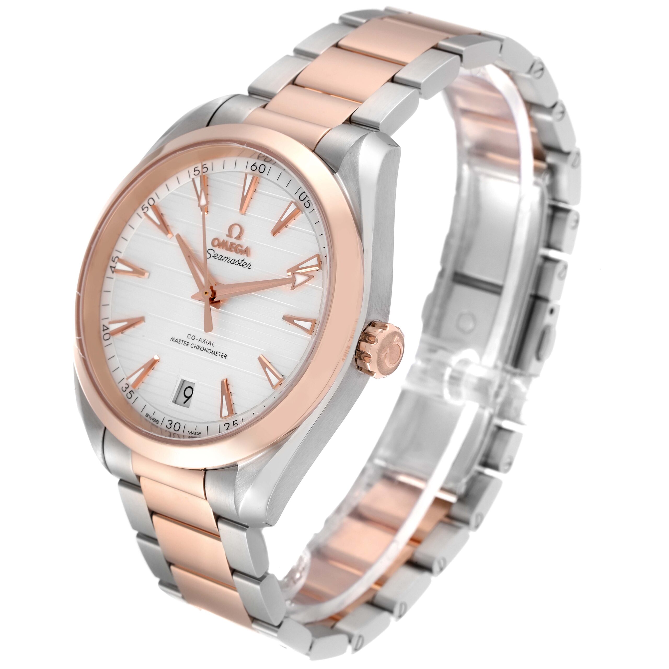 Omega Aqua Terra 41 Steel Rose Gold Mens Watch 220.20.41.21.02.001 Box Card