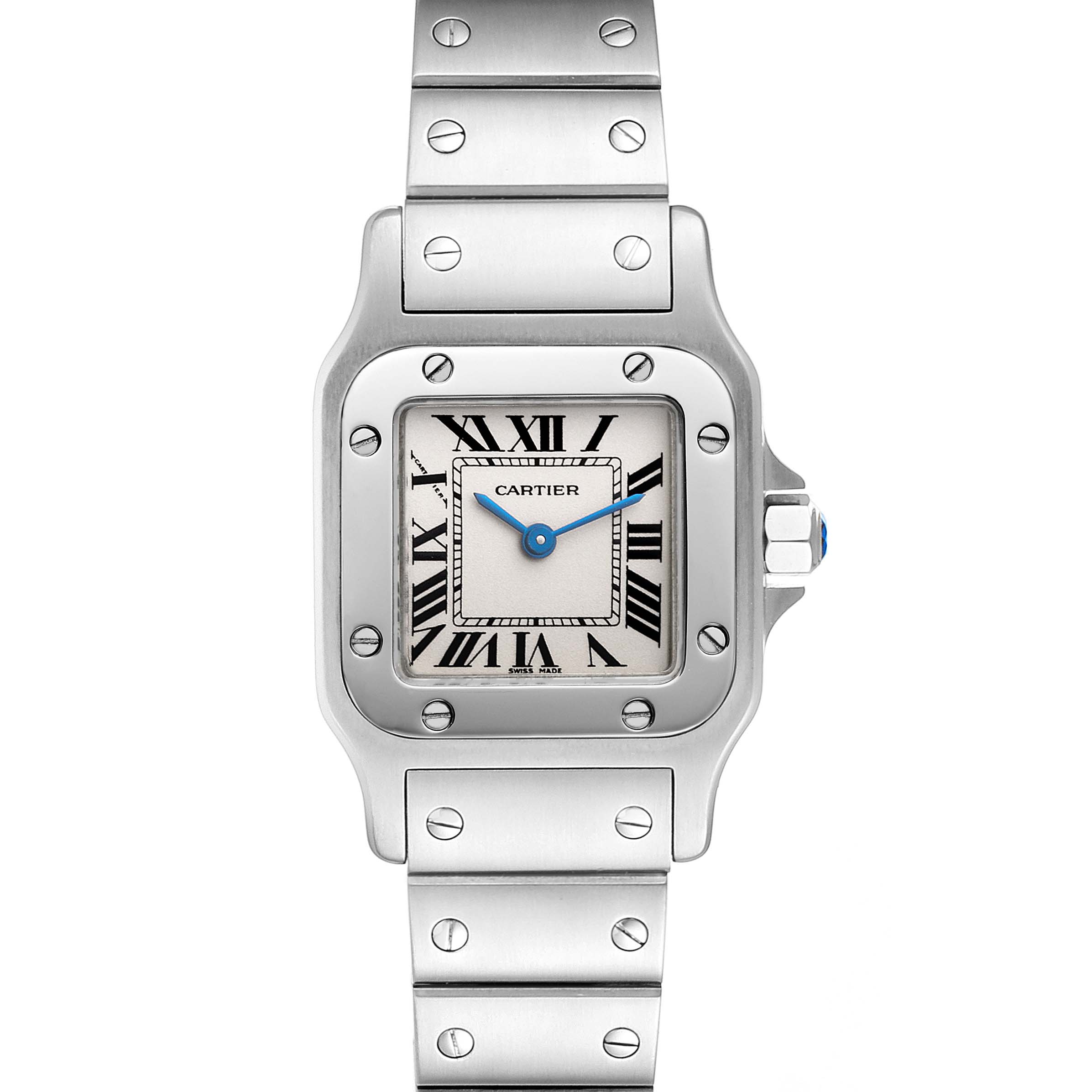 Cartier Santos Galbee Silver Dial Small Steel Ladies Watch W20056D6