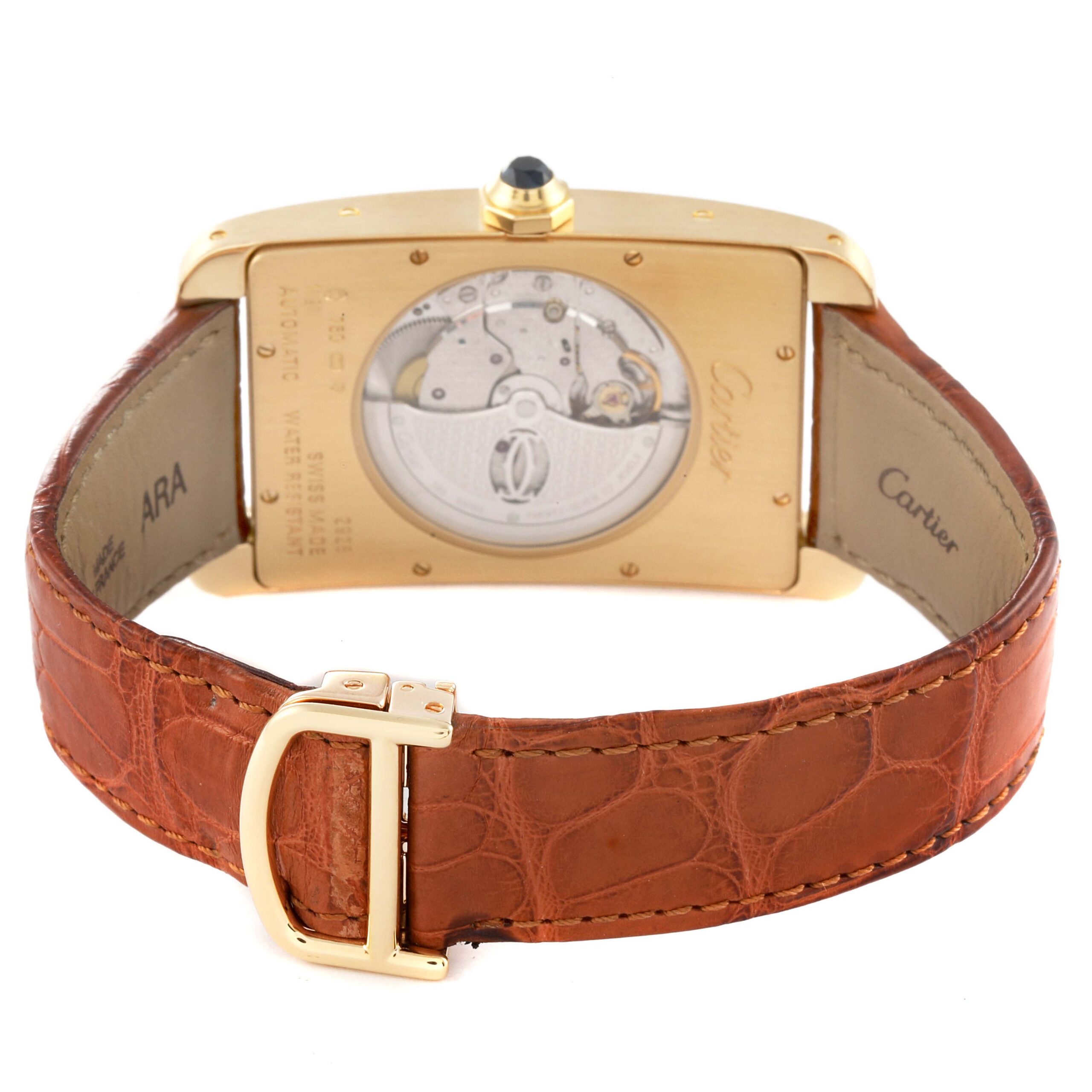 Cartier Tank Americaine Yellow Gold Automatic Mens Watch W2609756