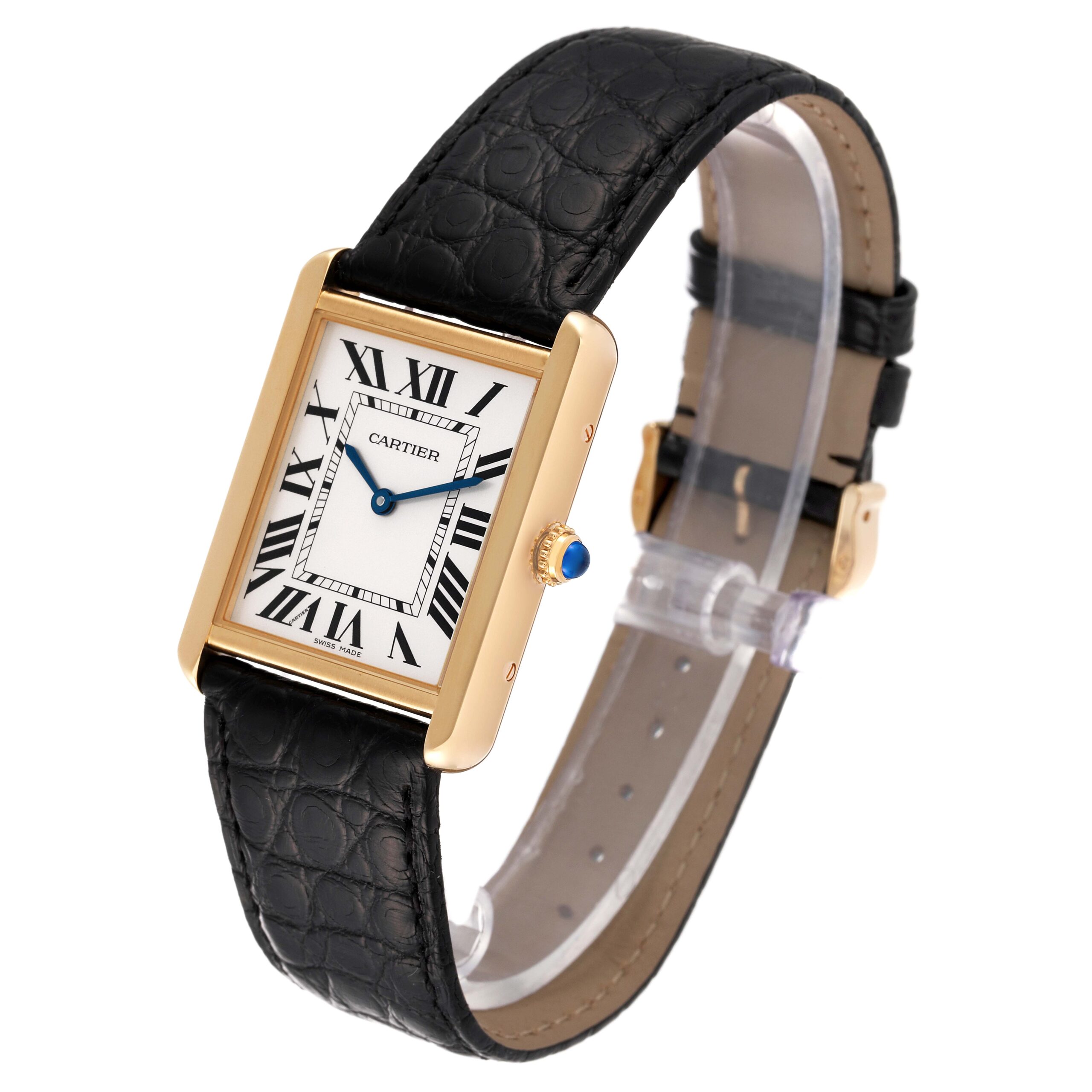 Cartier Tank Solo Large Yellow Gold Steel Mens Watch W5200004 Papers