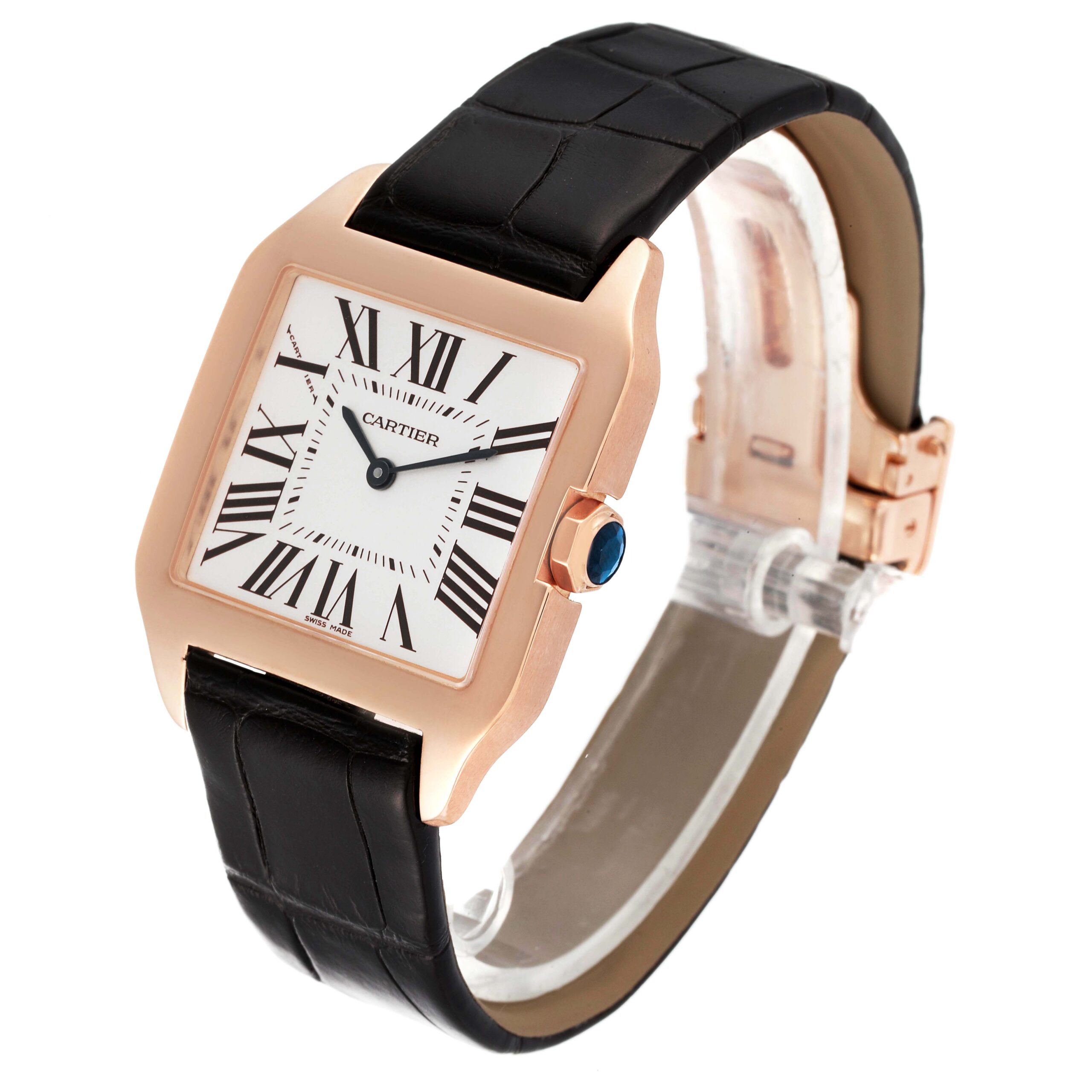 Cartier Santos Dumont Small 18k Rose Gold Mens Watch W2009251