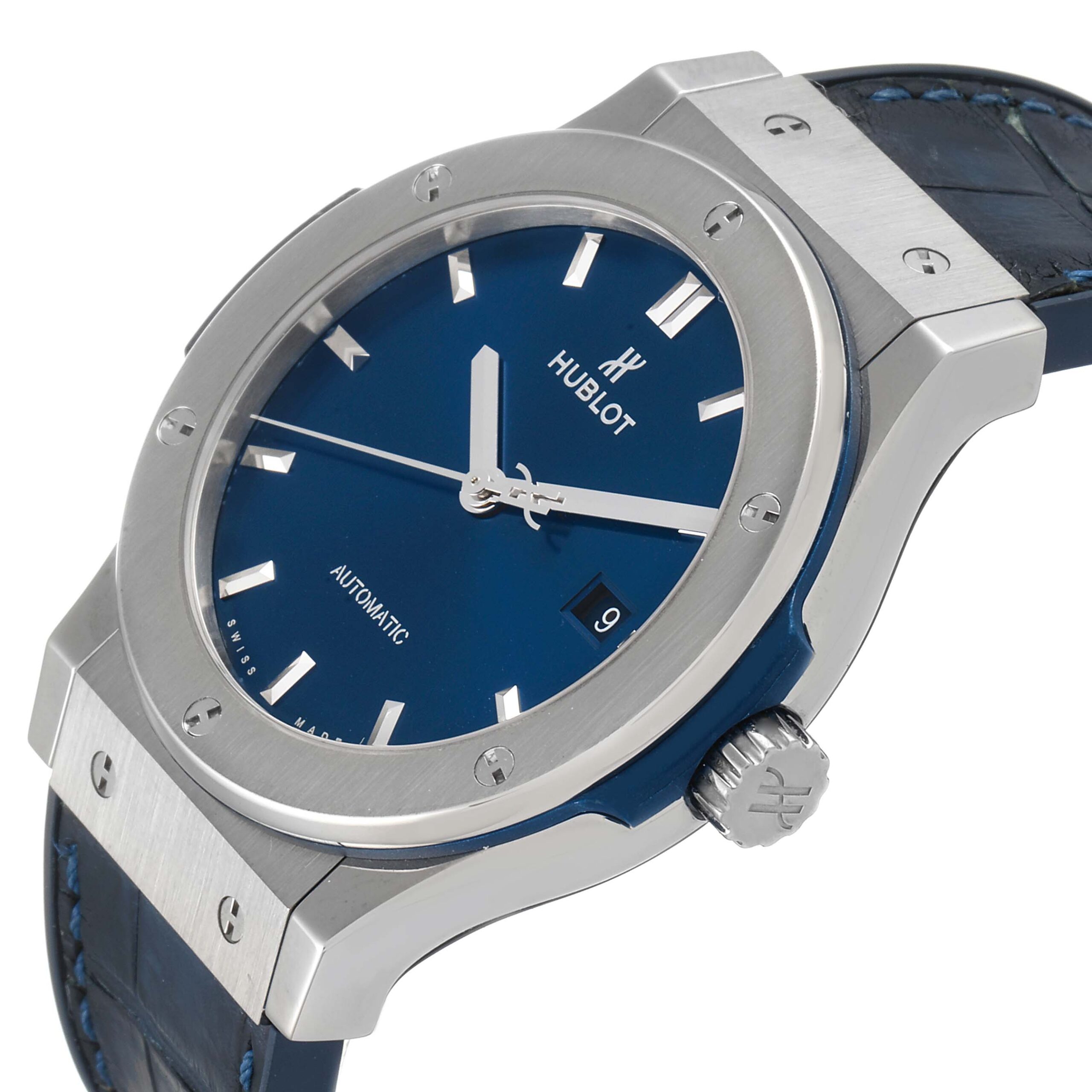 Hublot Classic Fusion Titanium 42mm Blue Dial Mens Watch 542.NX.7170.LR