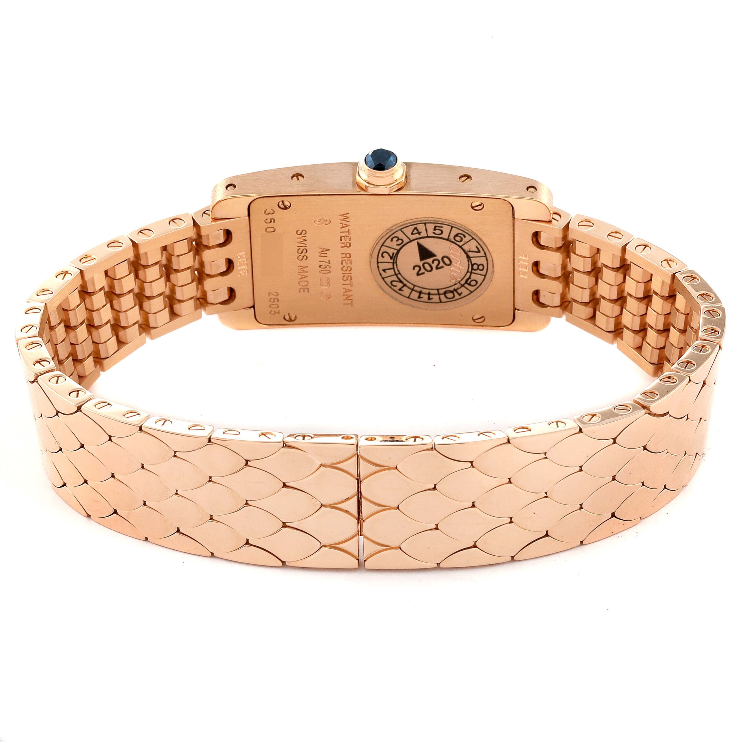 Cartier Tank Americaine 18K Rose Gold Ladies Watch W2620031 Box Papers